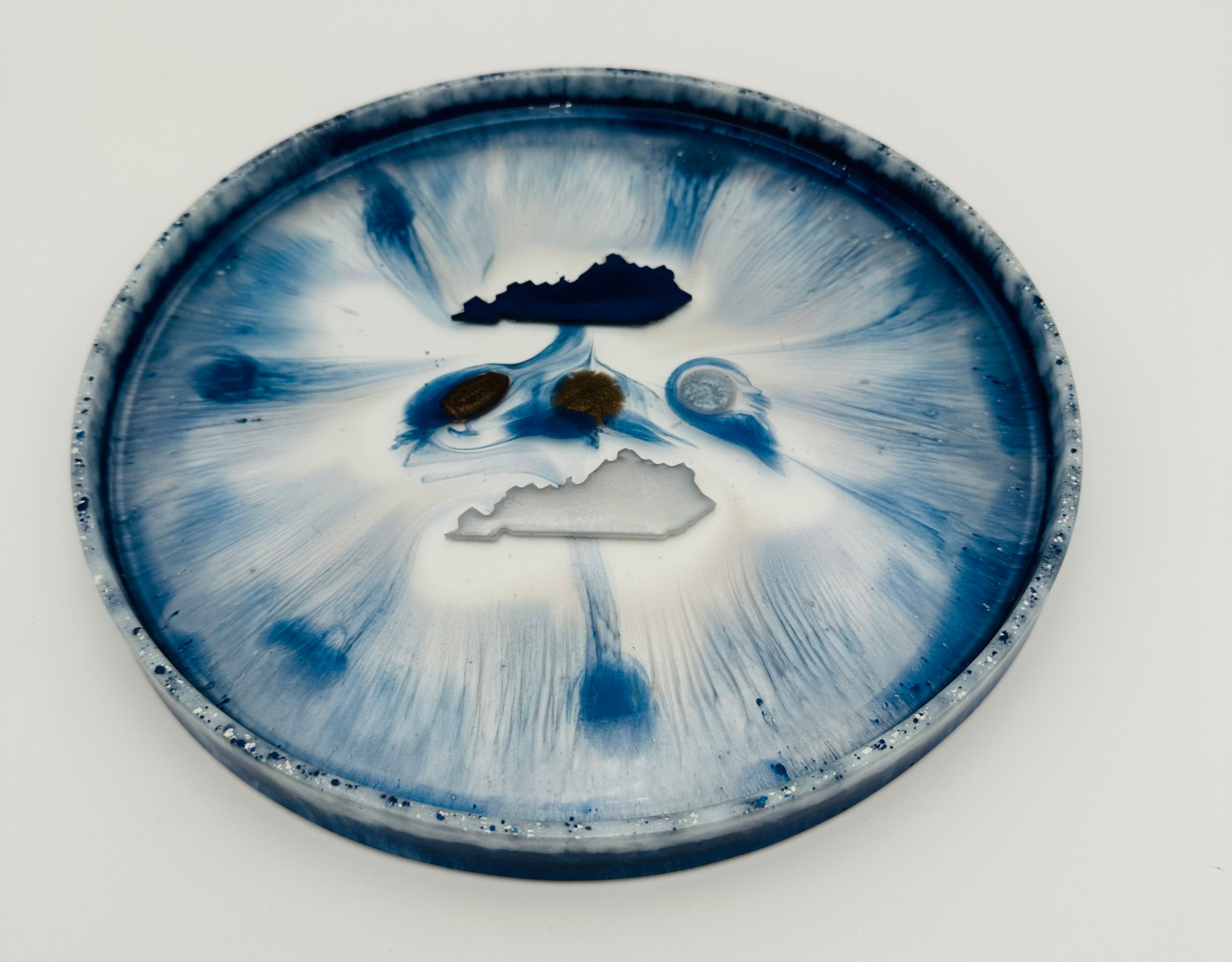 Handmade Round Kentucky Resin Tray