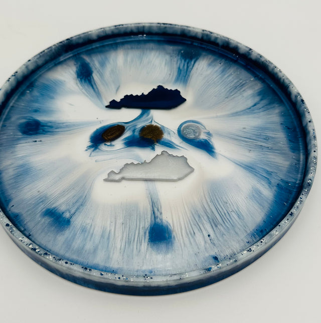 Handmade Round Kentucky Resin Tray