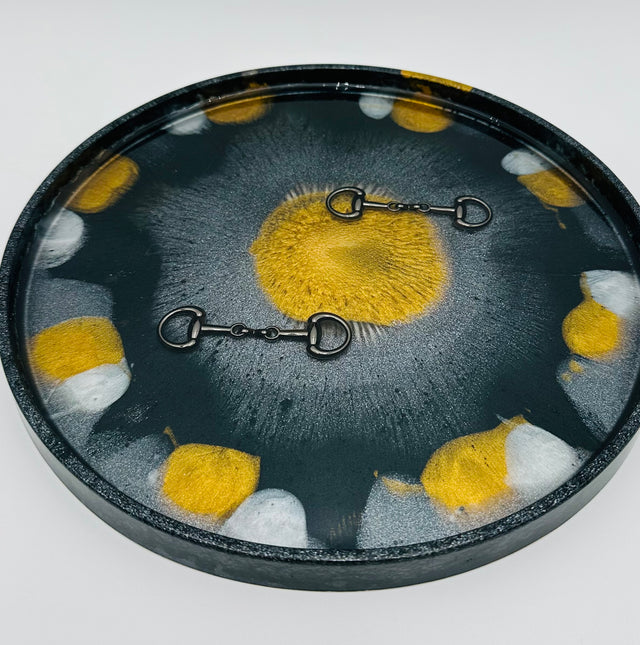 Handmade Round Equestrian Small Resin Trays