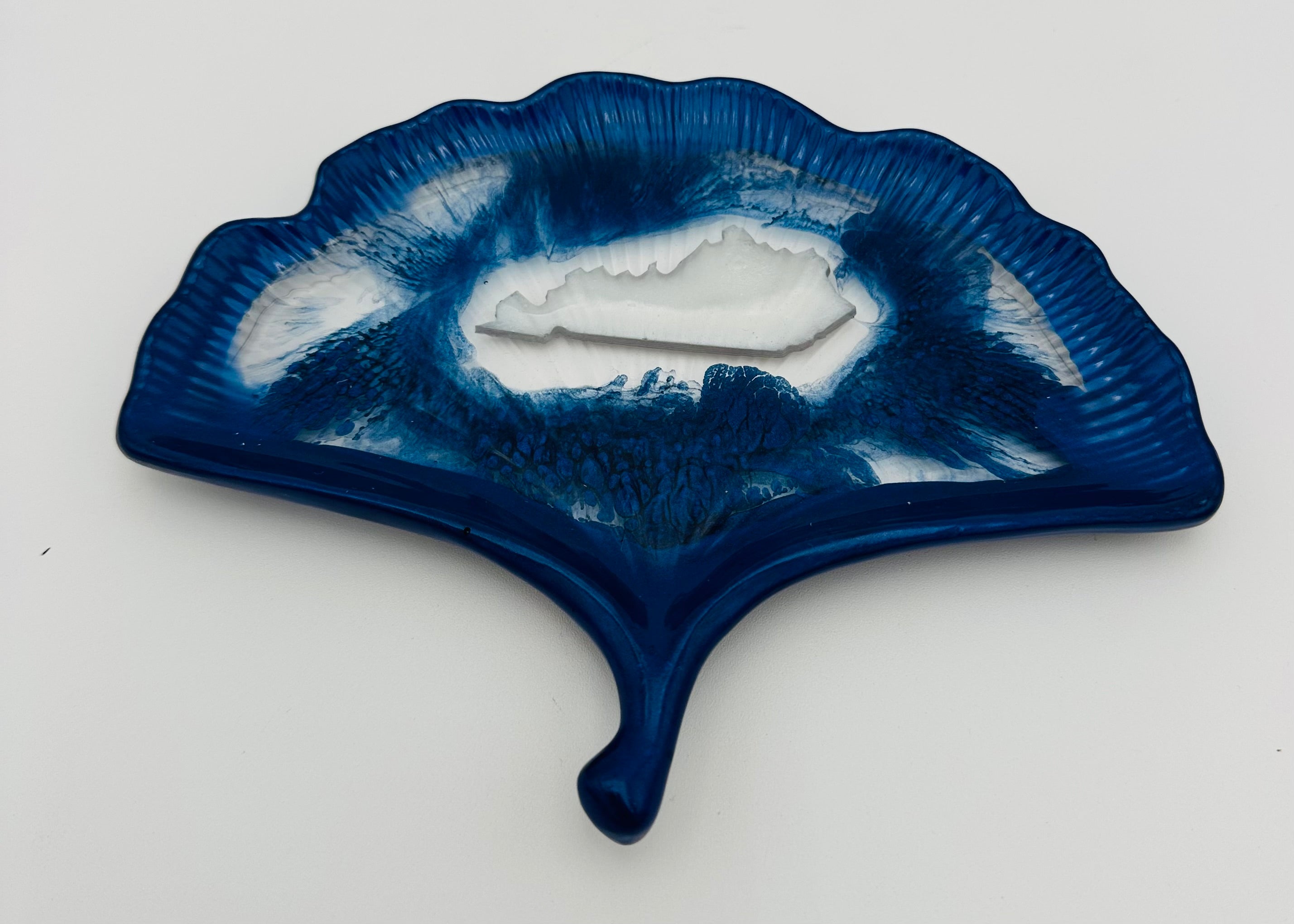Resin Kentucky Themed Ginkgo Leaf Trinket Dishes