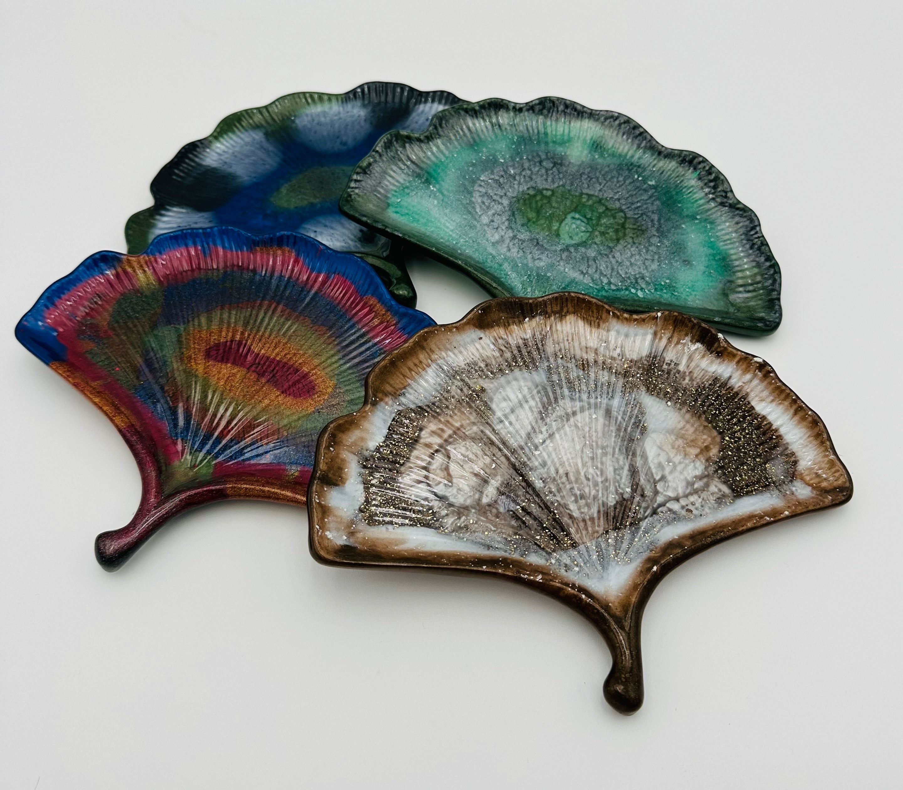 Resin Ginkgo Leaf Trinket Dishes