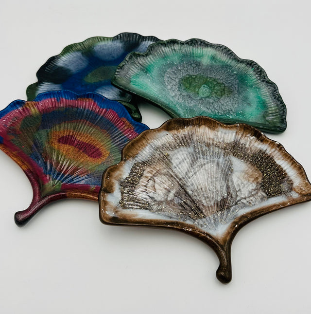 Resin Ginkgo Leaf Trinket Dishes