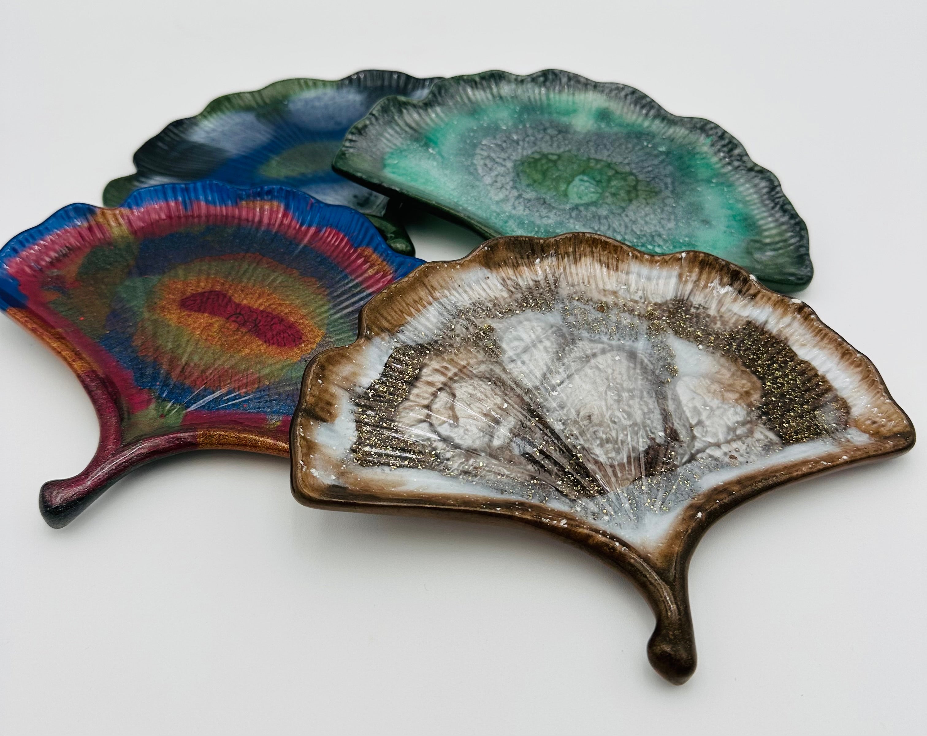 Resin Ginkgo Leaf Trinket Dishes