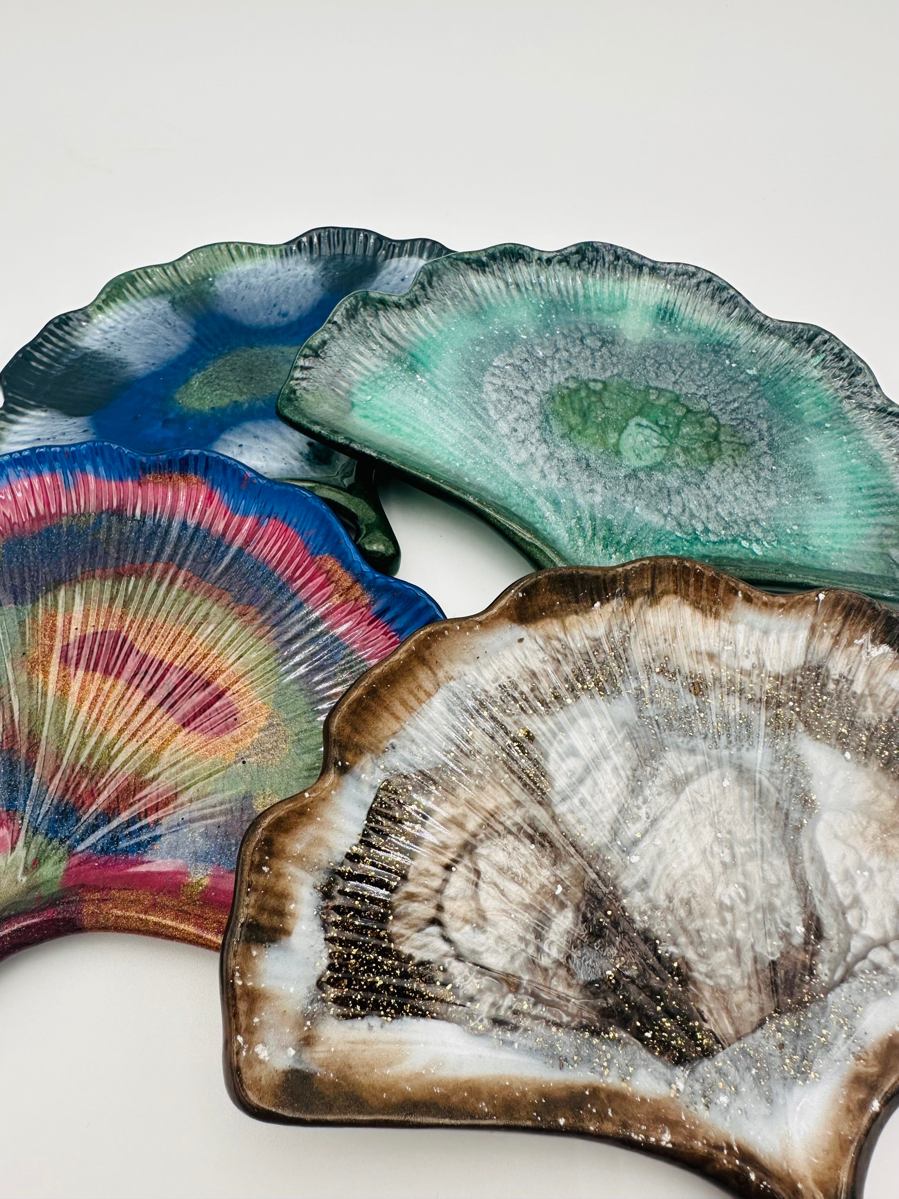 Resin Ginkgo Leaf Trinket Dishes