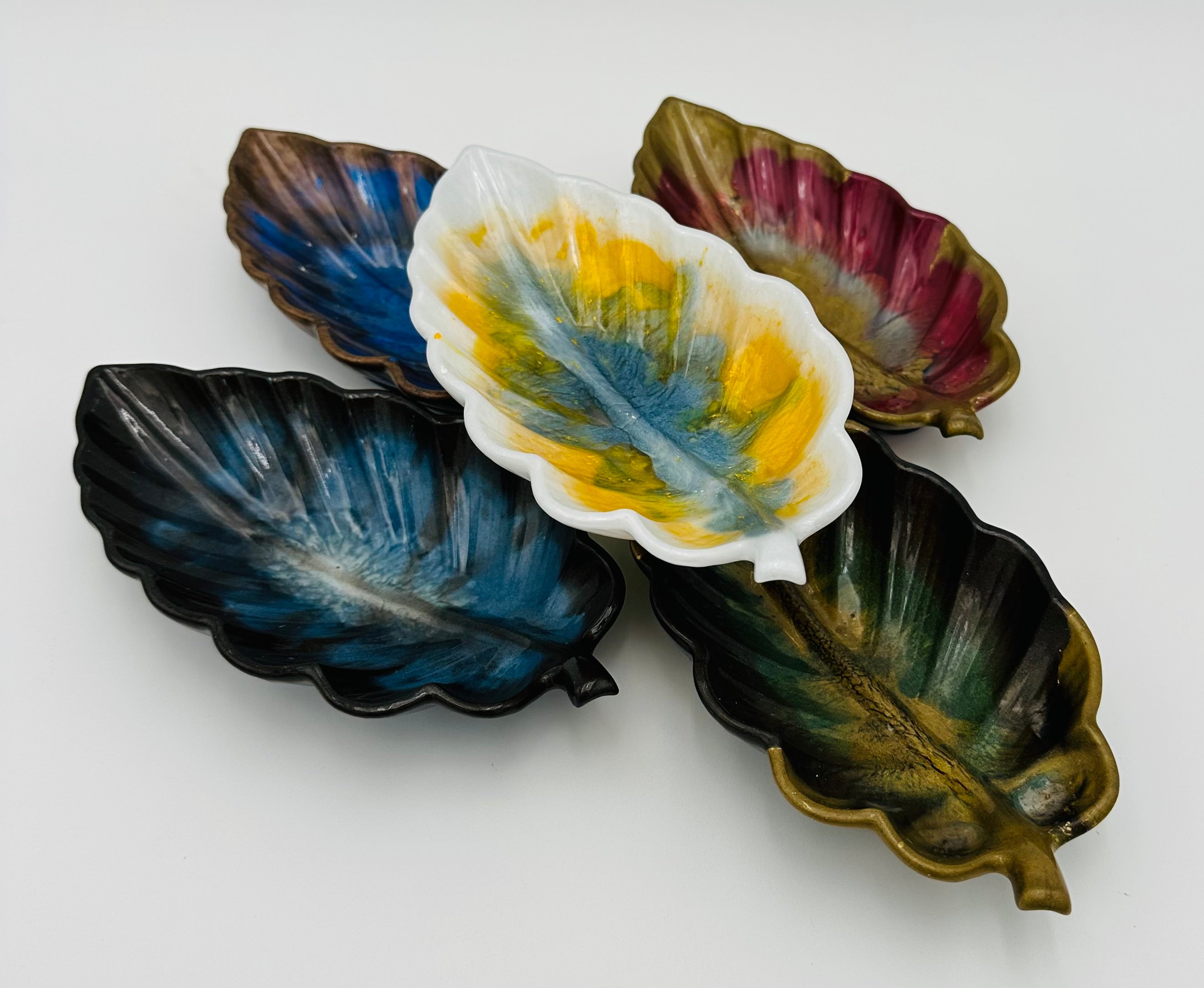 Resin Leaf Trinket Dishes