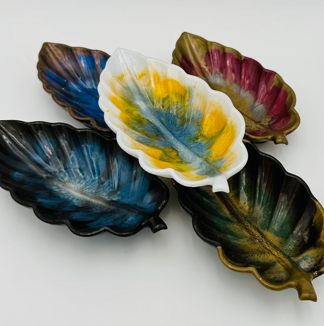 Resin Leaf Trinket Dishes