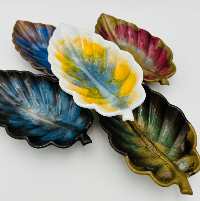 Resin Leaf Trinket Dishes