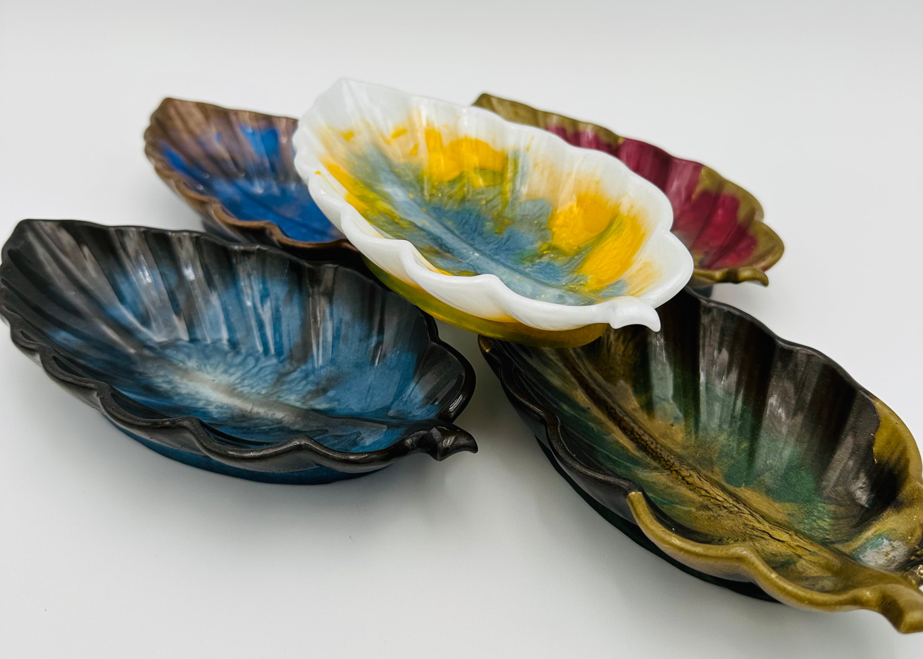 Resin Leaf Trinket Dishes