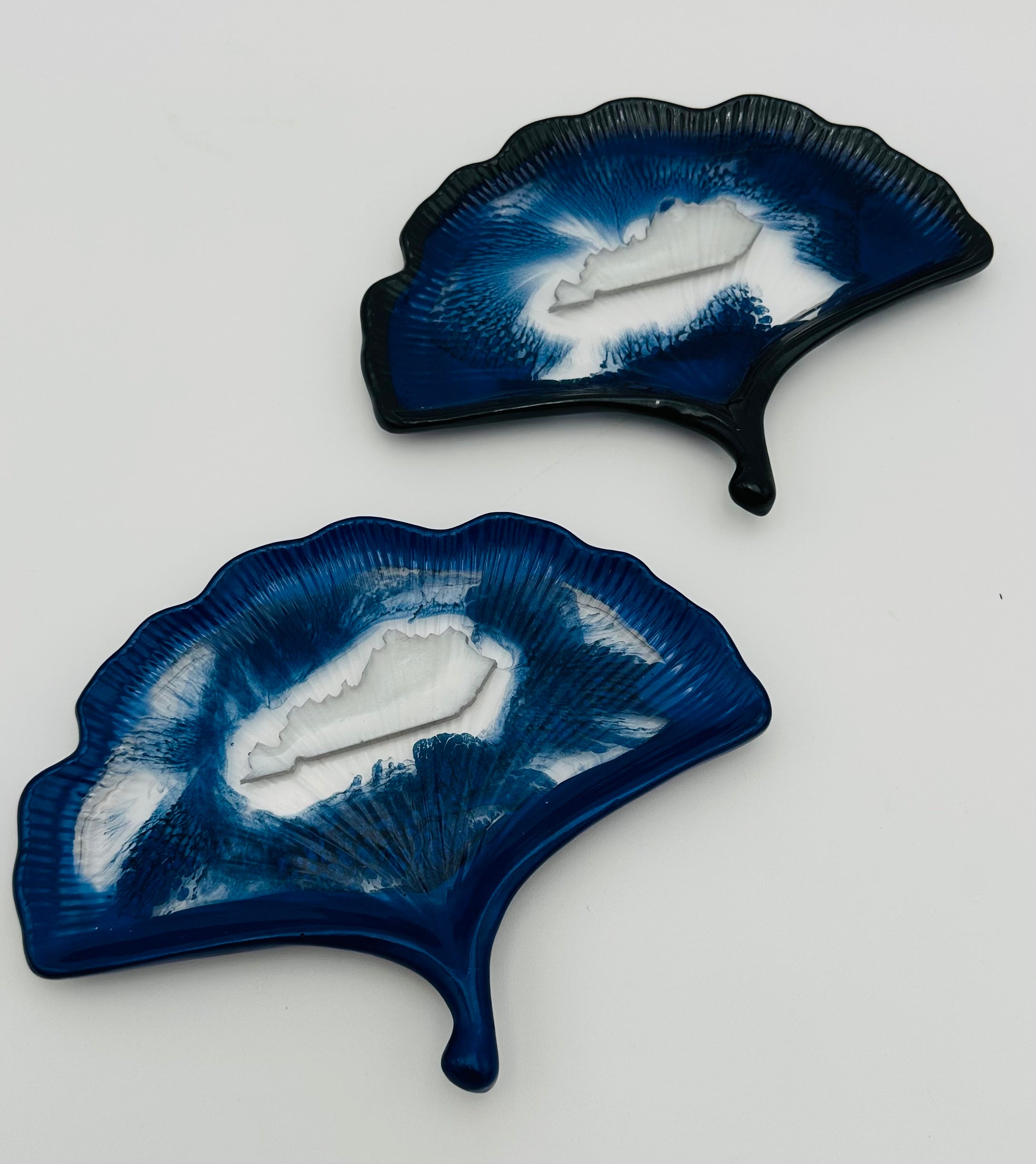 Resin Kentucky Themed Ginkgo Leaf Trinket Dishes