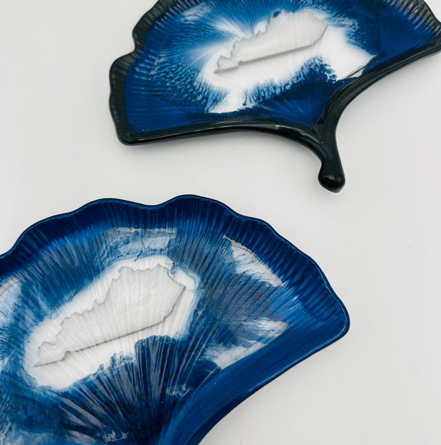 Resin Kentucky Themed Ginkgo Leaf Trinket Dishes