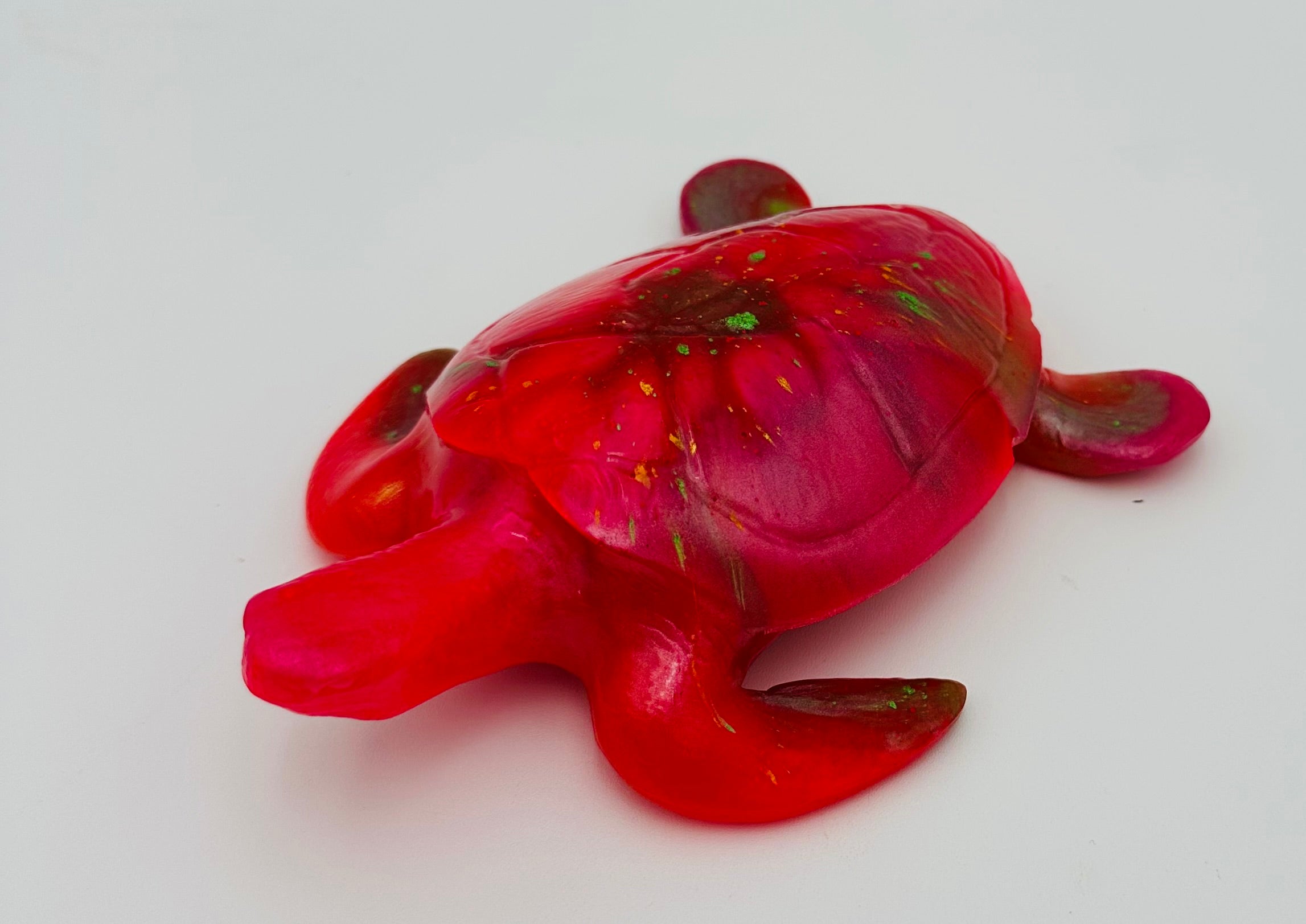 Hand-Poured Resin Art Turtle Sculpture