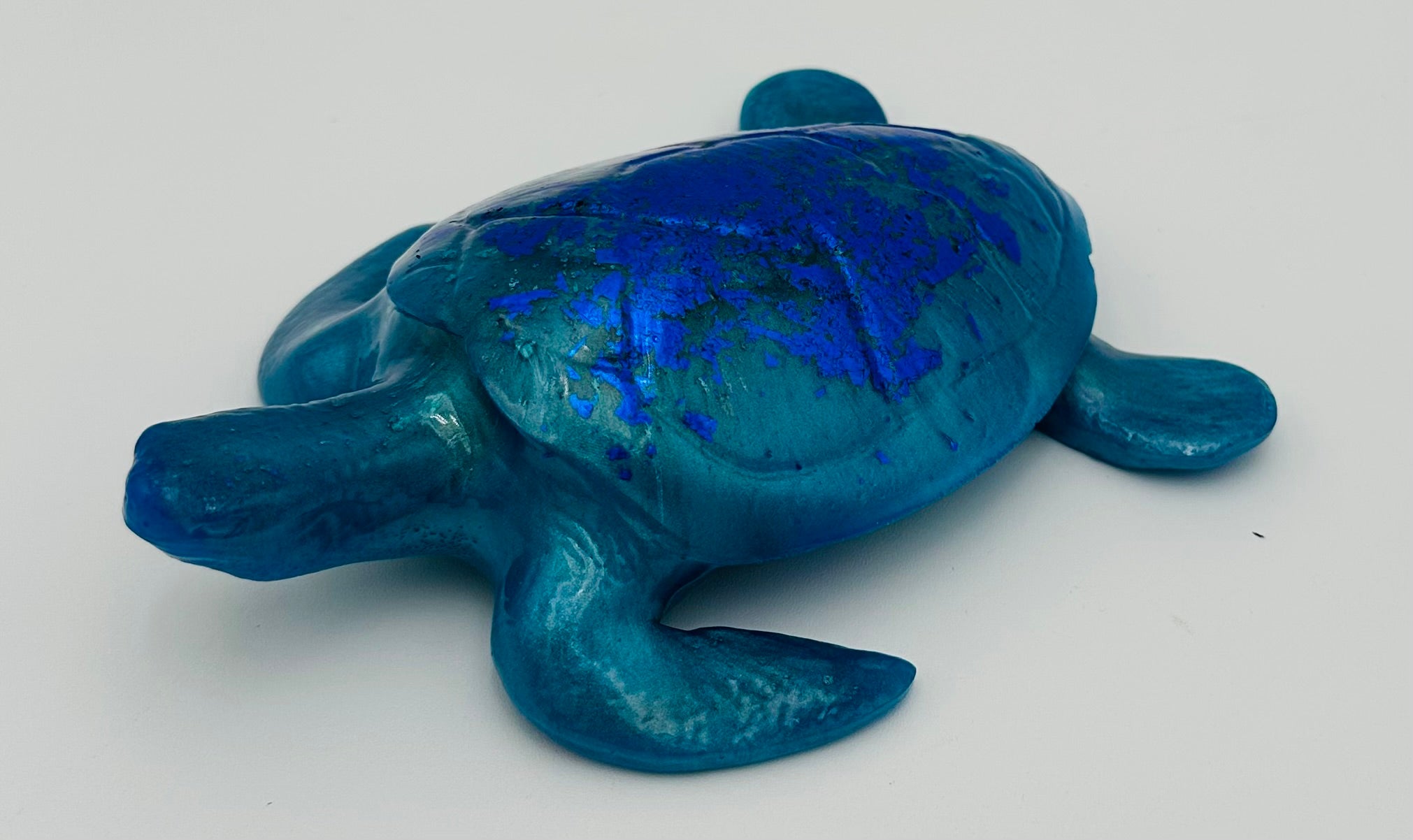 Hand-Poured Resin Art Turtle Sculpture