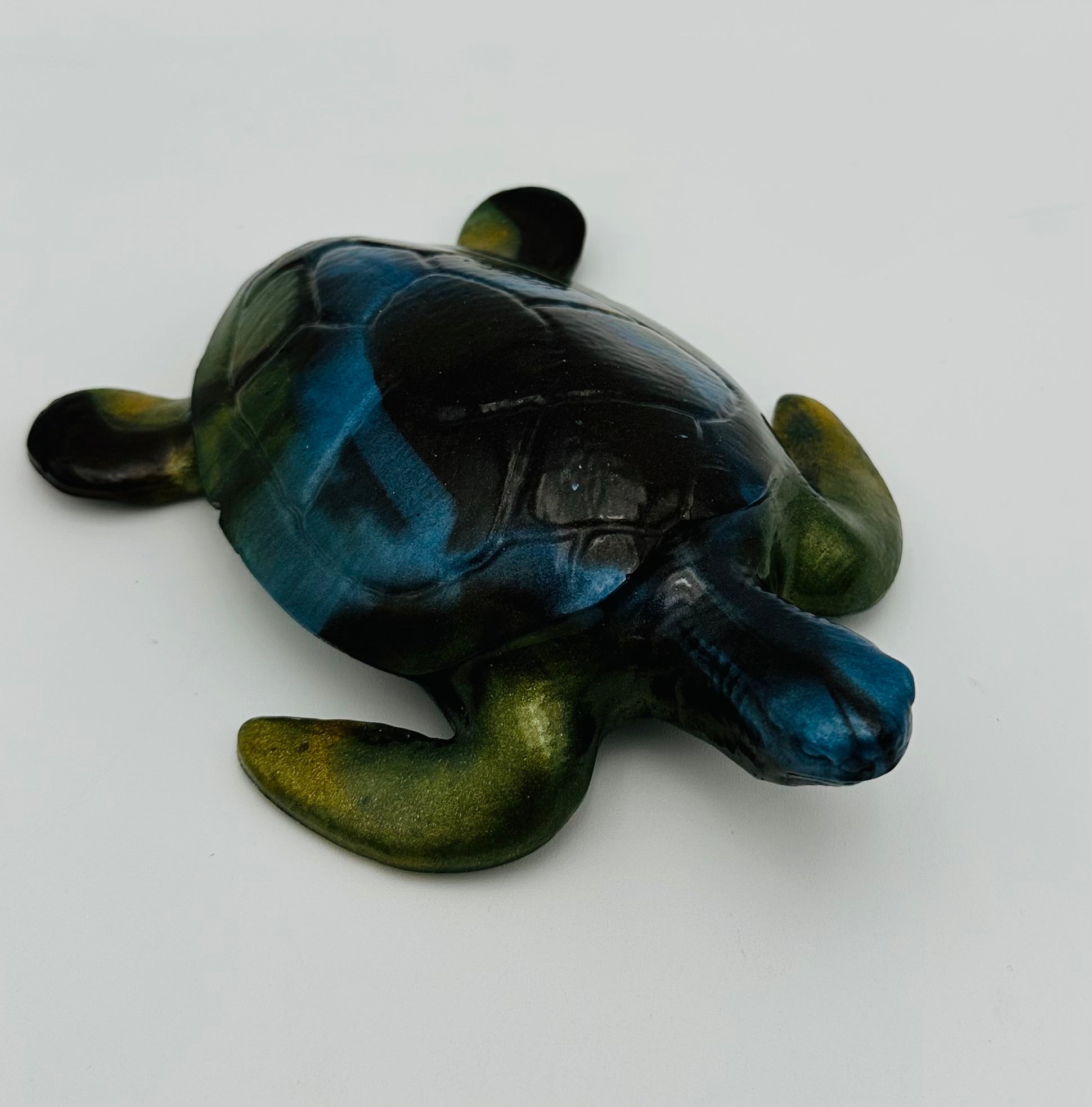 Hand-Poured Resin Art Turtle Sculpture