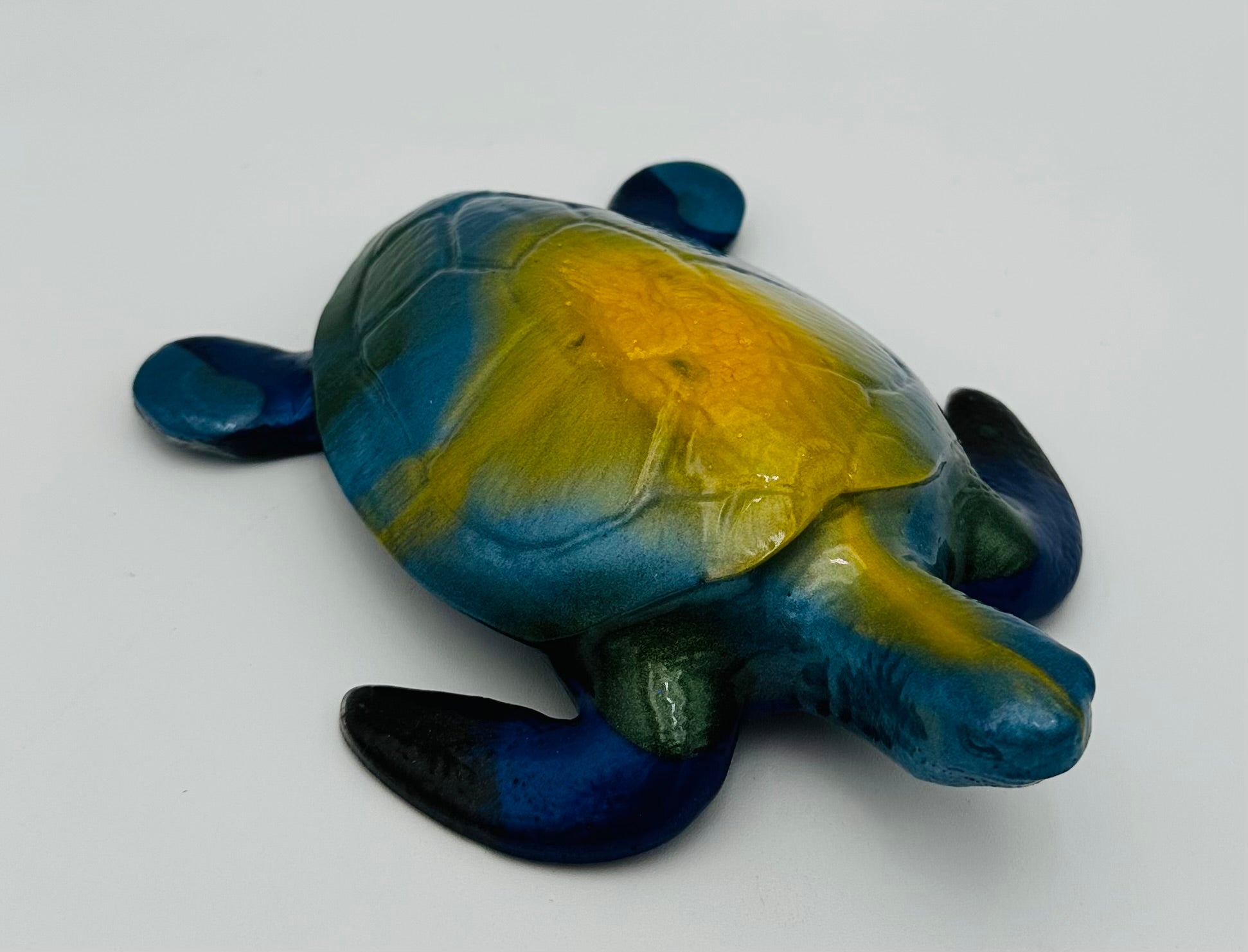 Hand-Poured Resin Art Turtle Sculpture