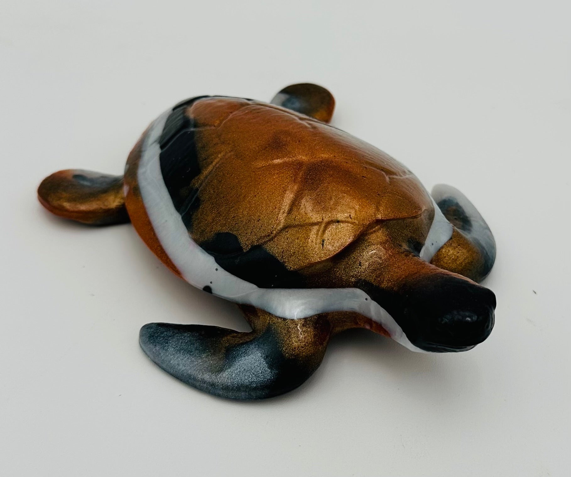 Hand-Poured Resin Art Turtle Sculpture