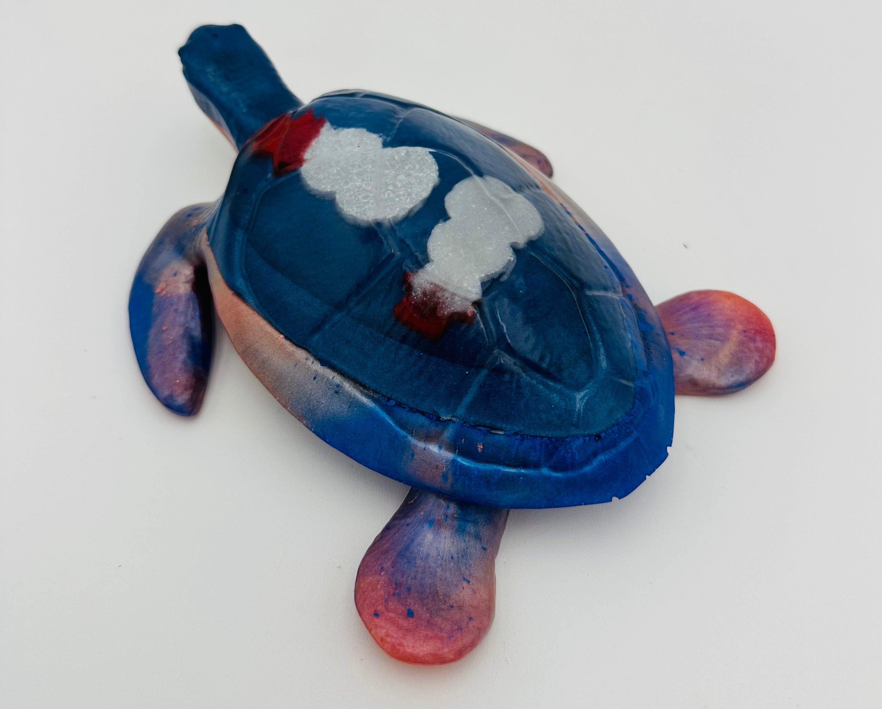Hand-Poured Resin Art Turtle Sculpture