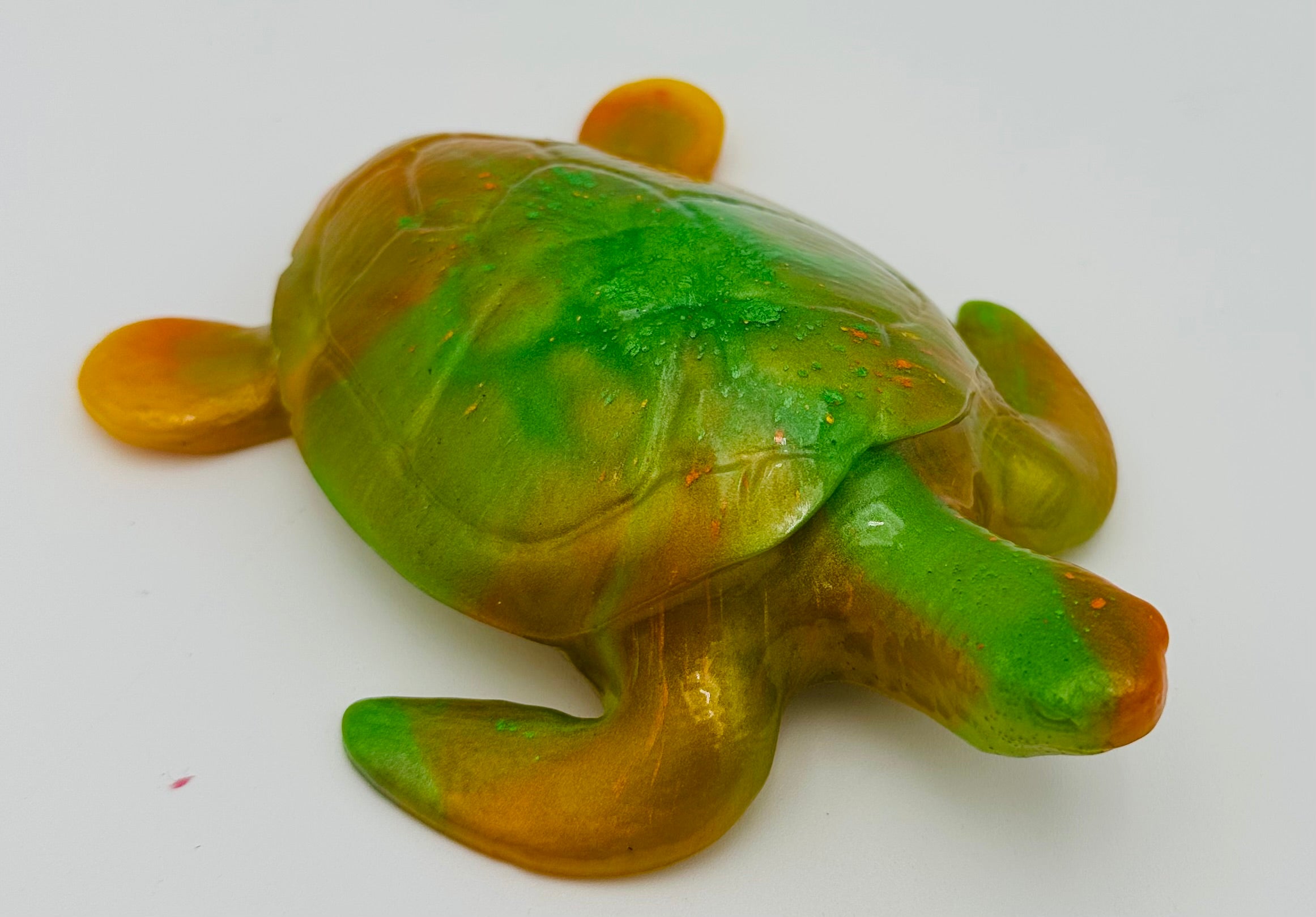 Hand-Poured Resin Art Turtle Sculpture