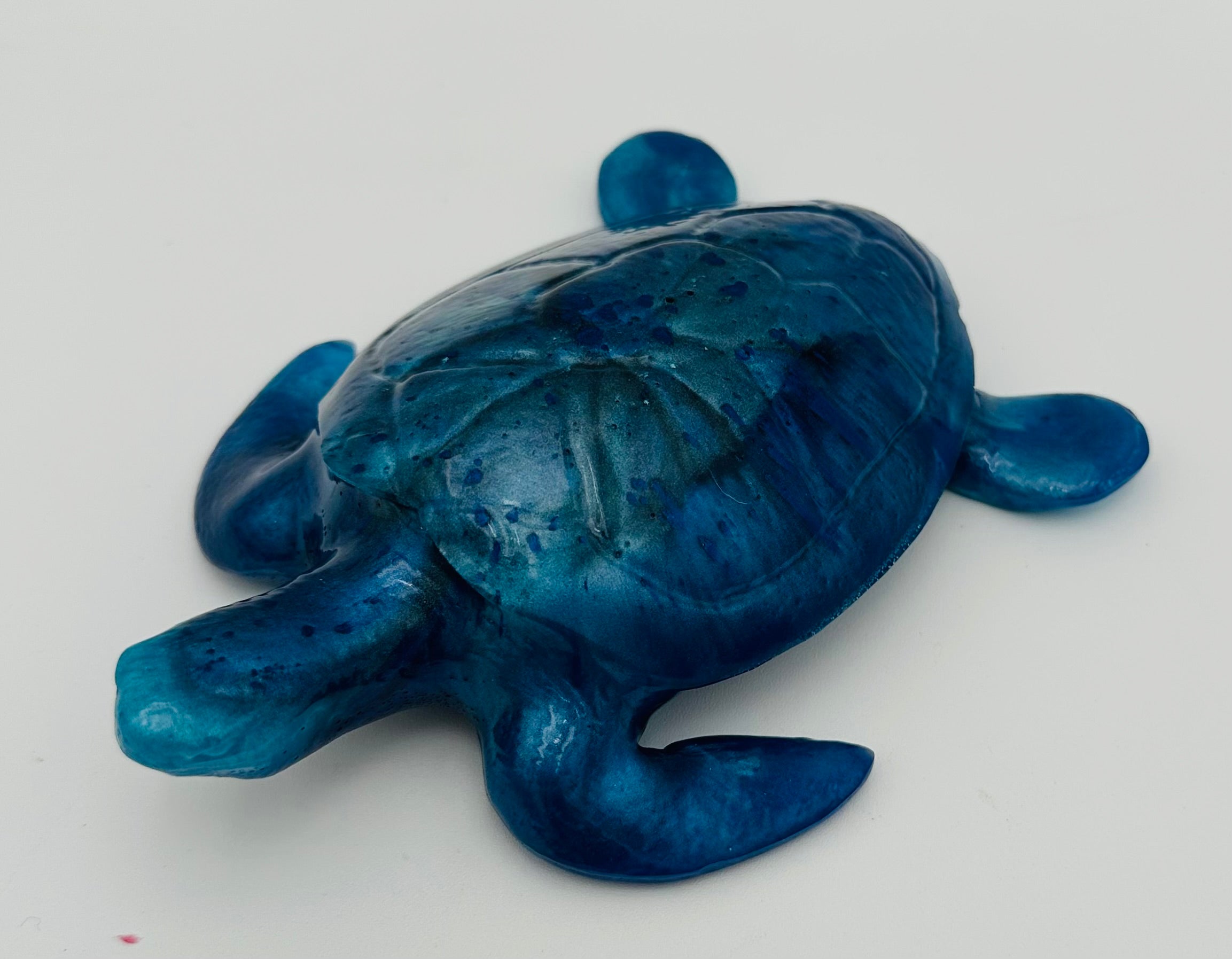 Hand-Poured Resin Art Turtle Sculpture
