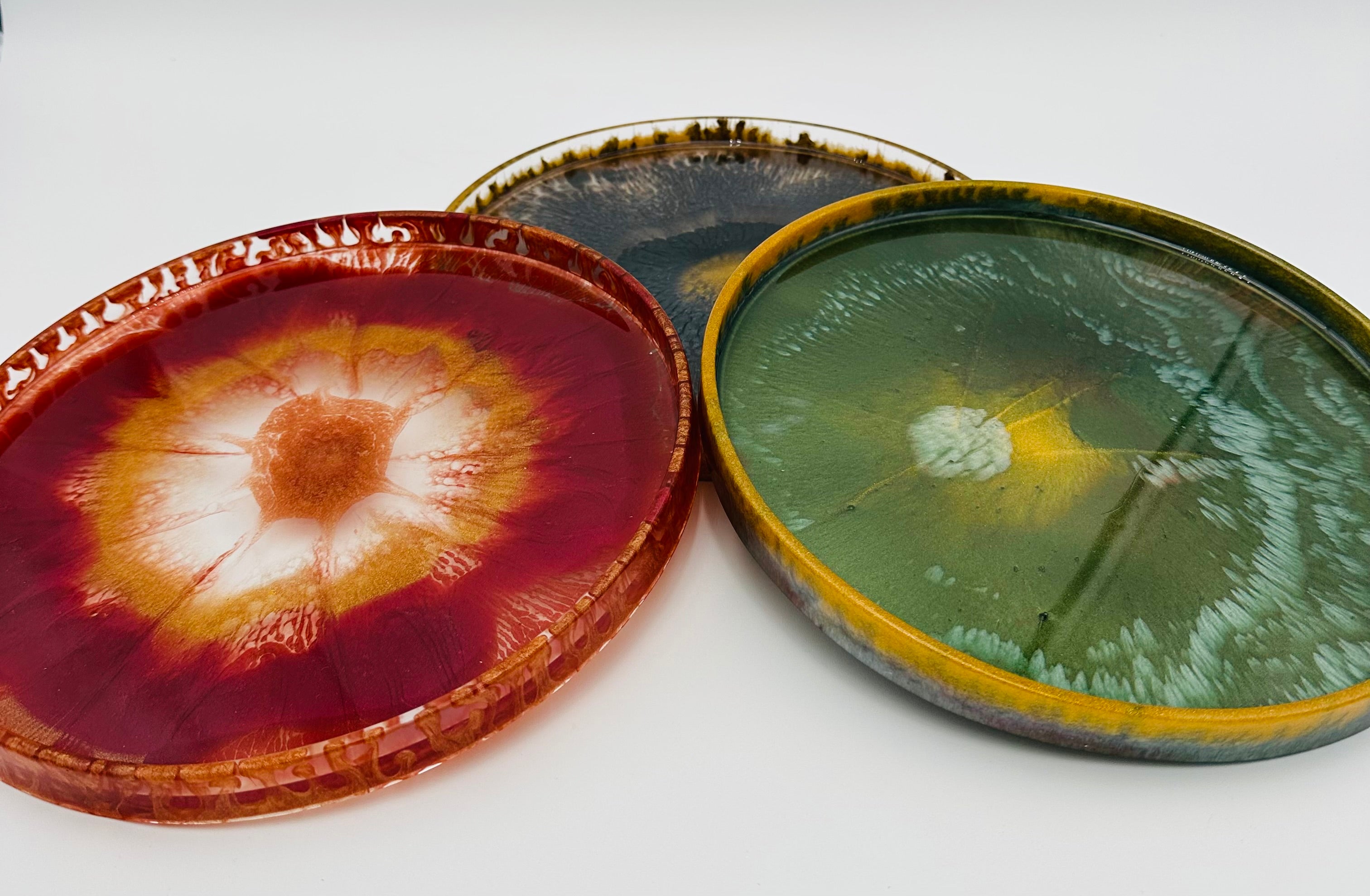 Handmade Round Small Resin Trays