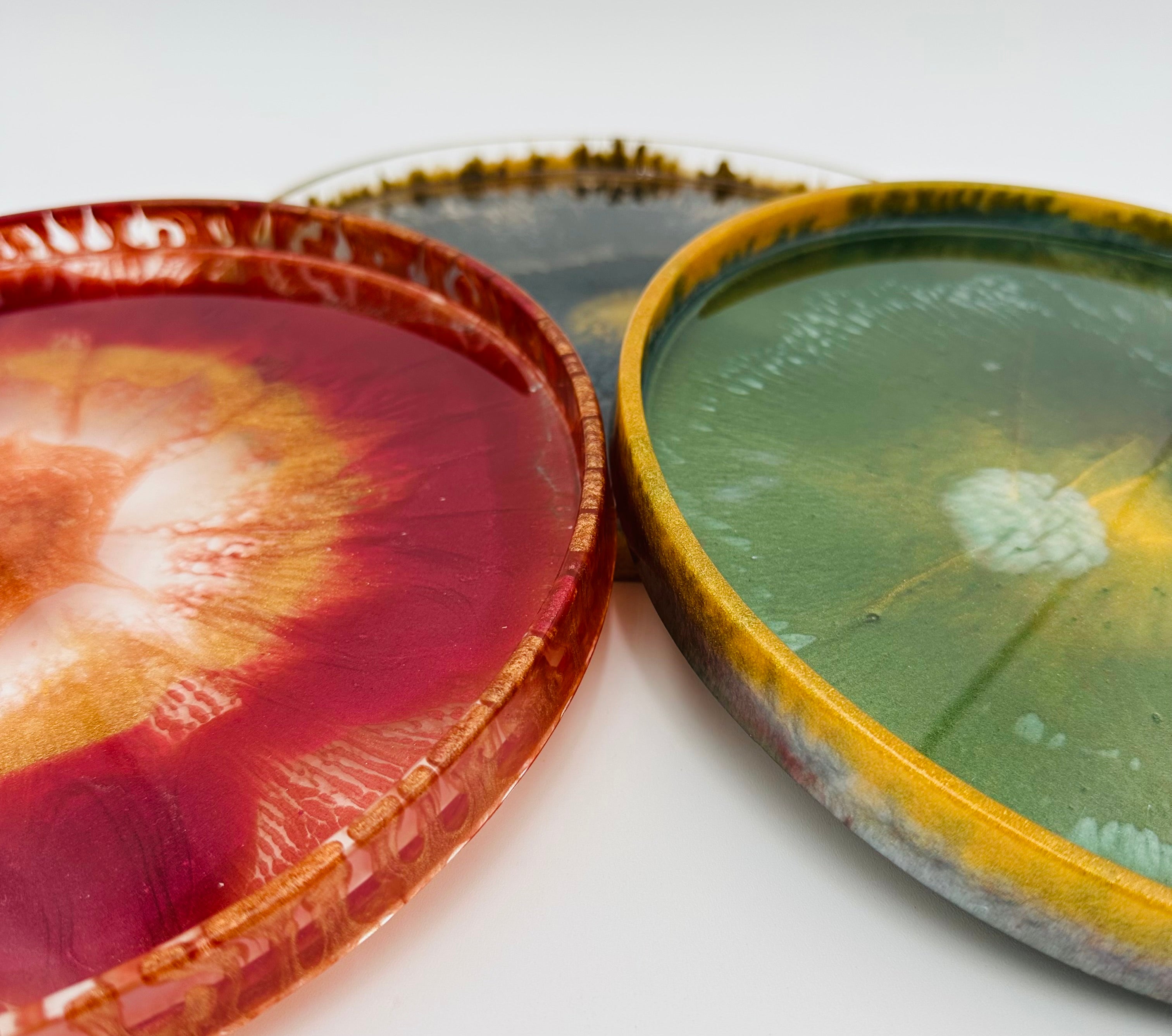 Handmade Round Small Resin Trays