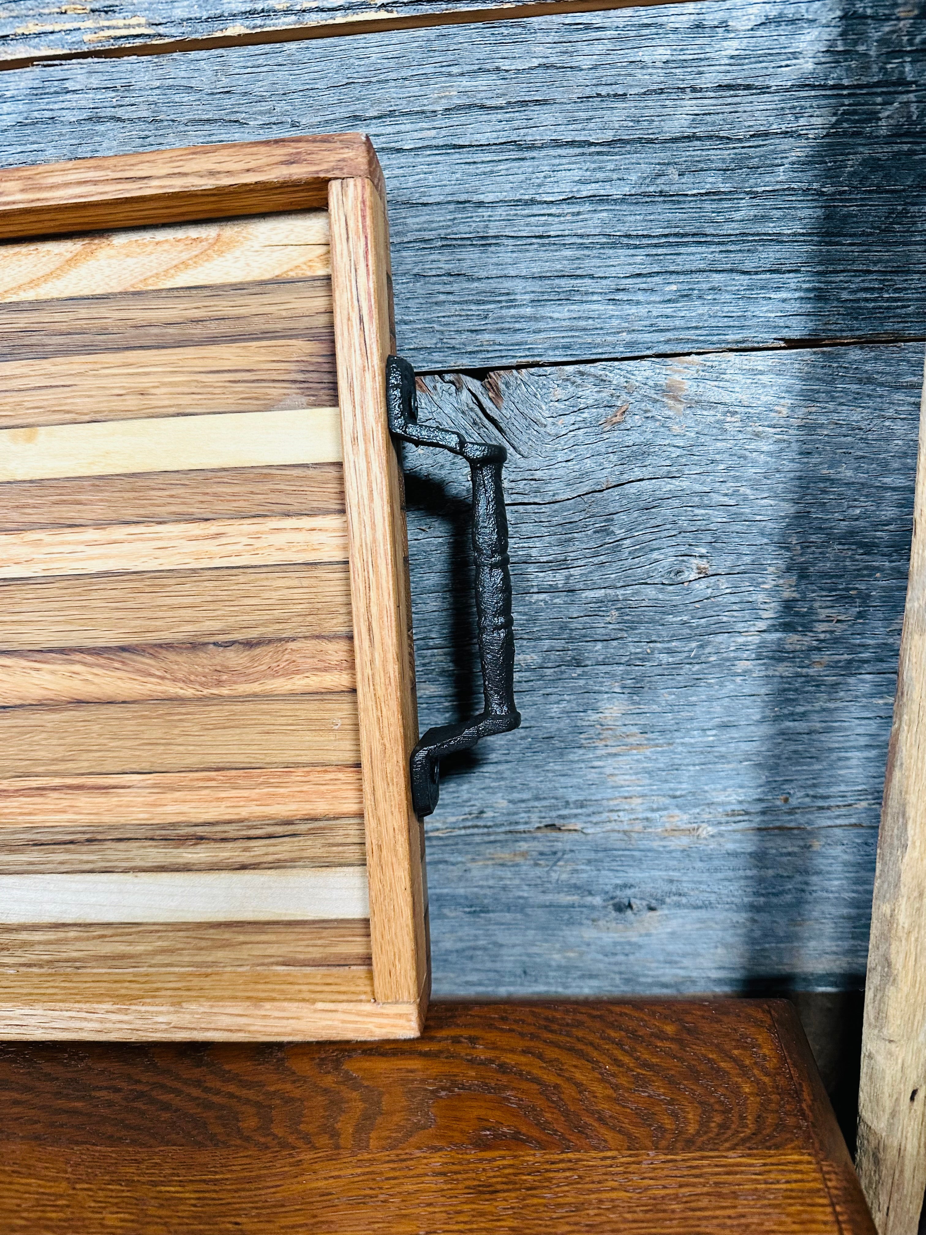 Handcrafted Tobacco Stick Decorative Tray with Sides