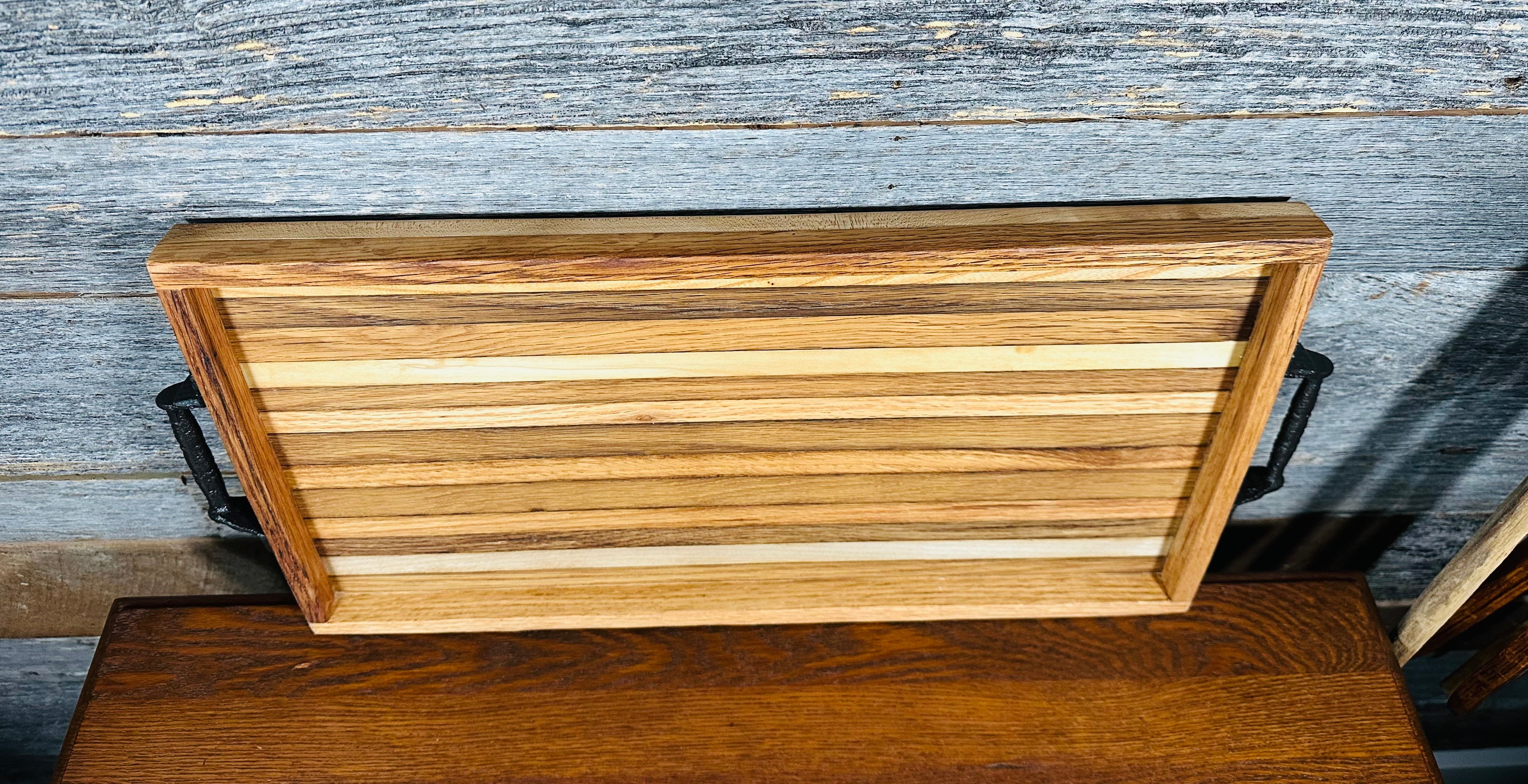 Handcrafted Tobacco Stick Decorative Tray with Sides