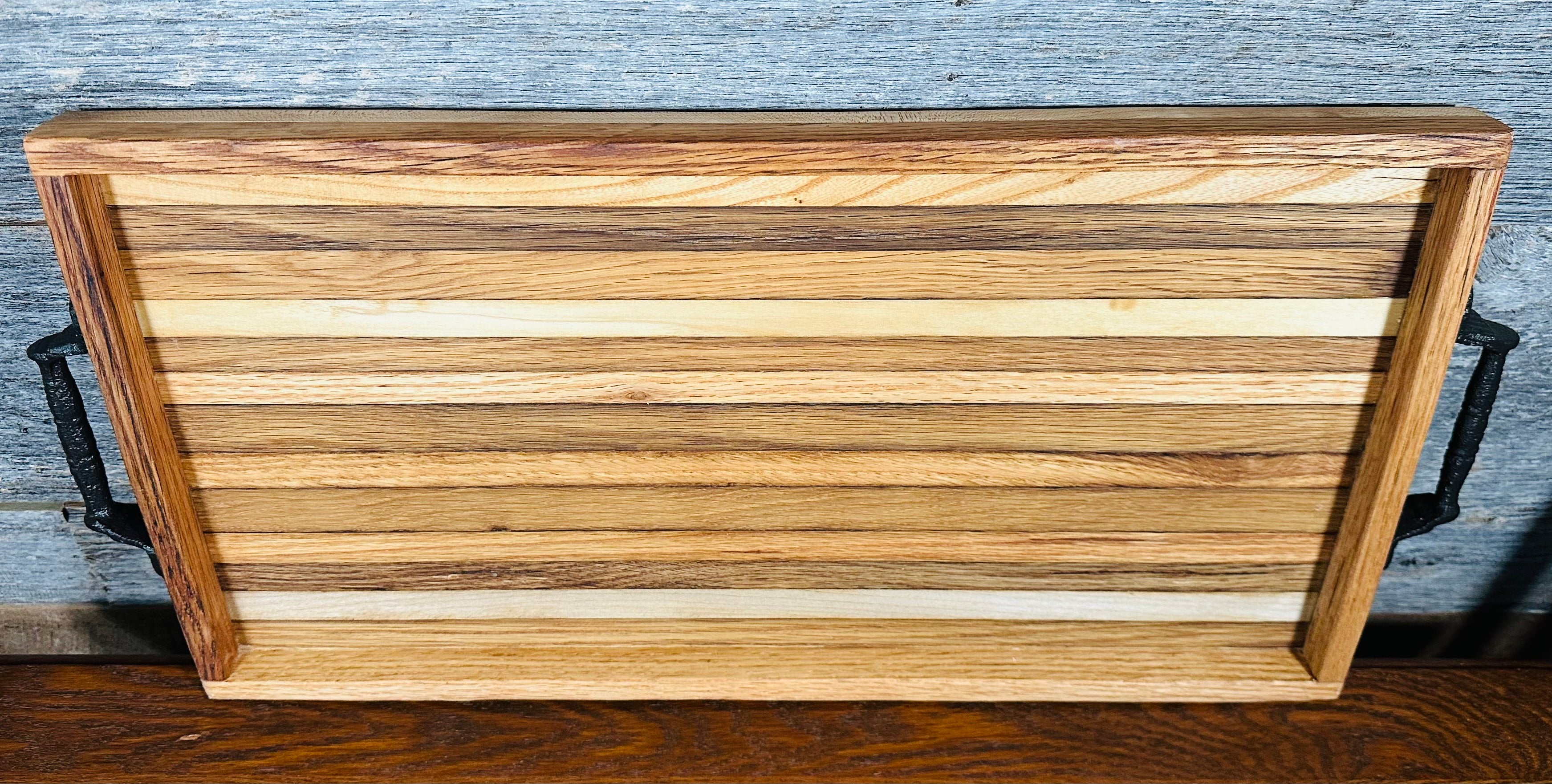 Handcrafted Tobacco Stick Decorative Tray with Sides