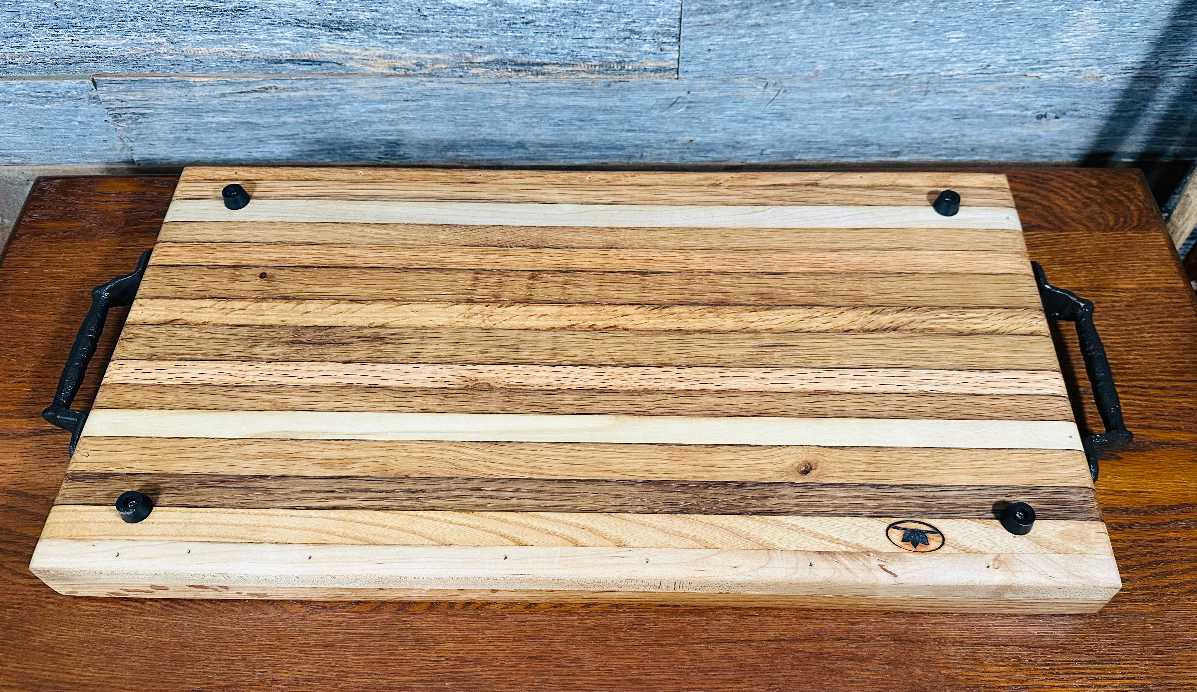 Handcrafted Tobacco Stick Decorative Tray with Sides