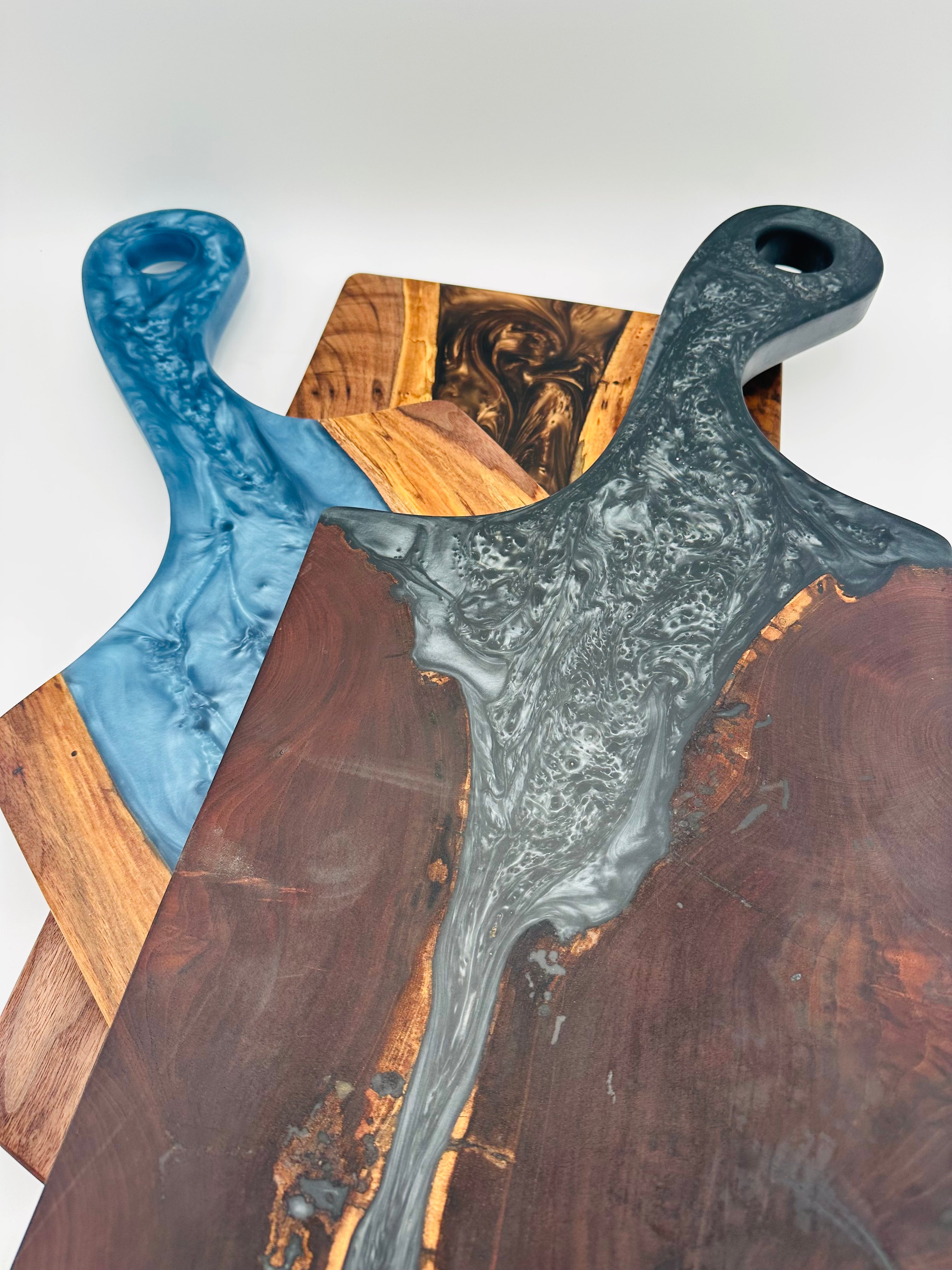 Epoxy Resin and Black Walnut "River" Paddle Board with Handle