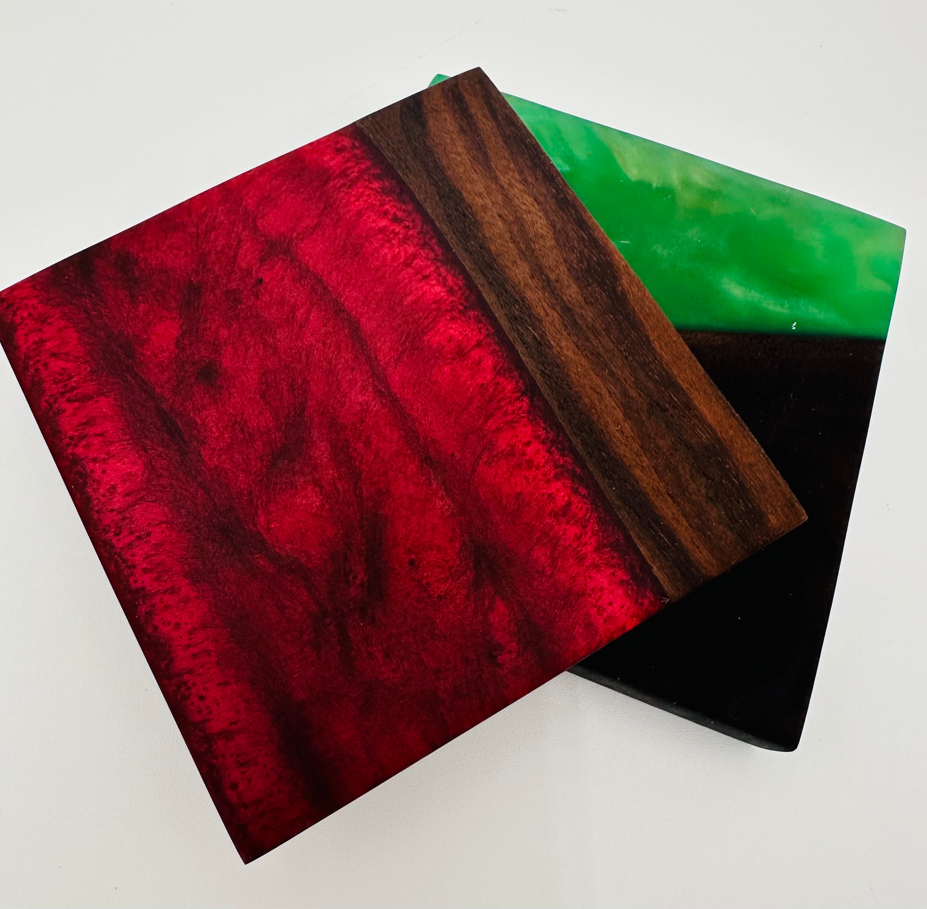 Live Edge Black Walnut and Resin Coasters, Set of 4