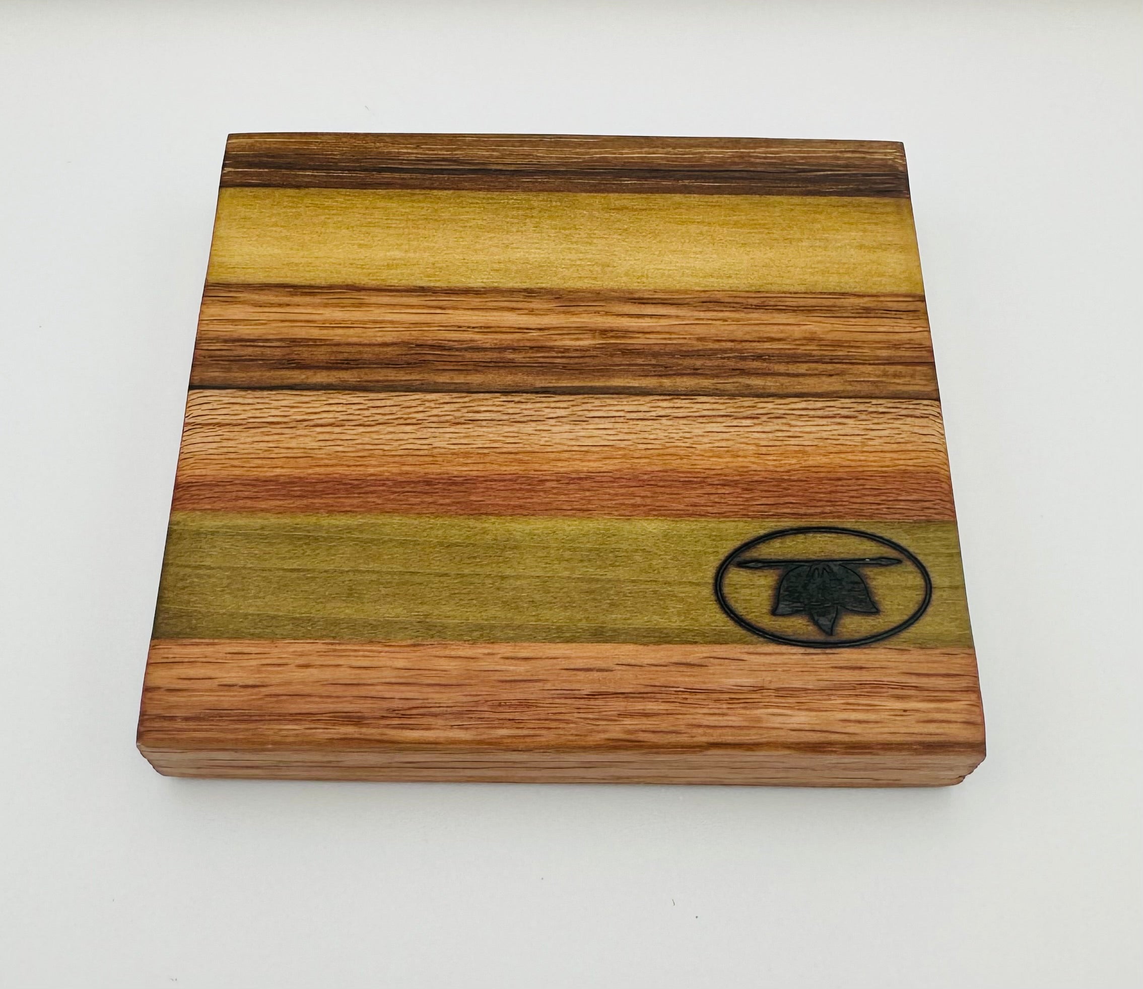 Handcrafted Tobacco Face Grain Coasters with inlaid Kentucky State