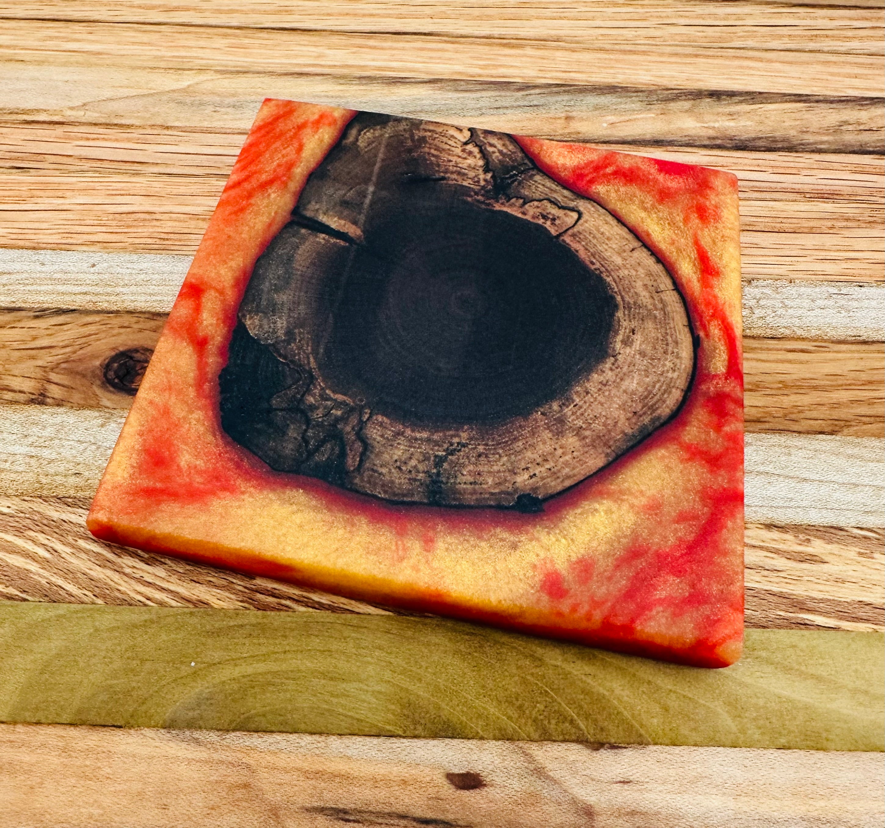 End Grain Black Walnut and Resin Coasters - Set of 4