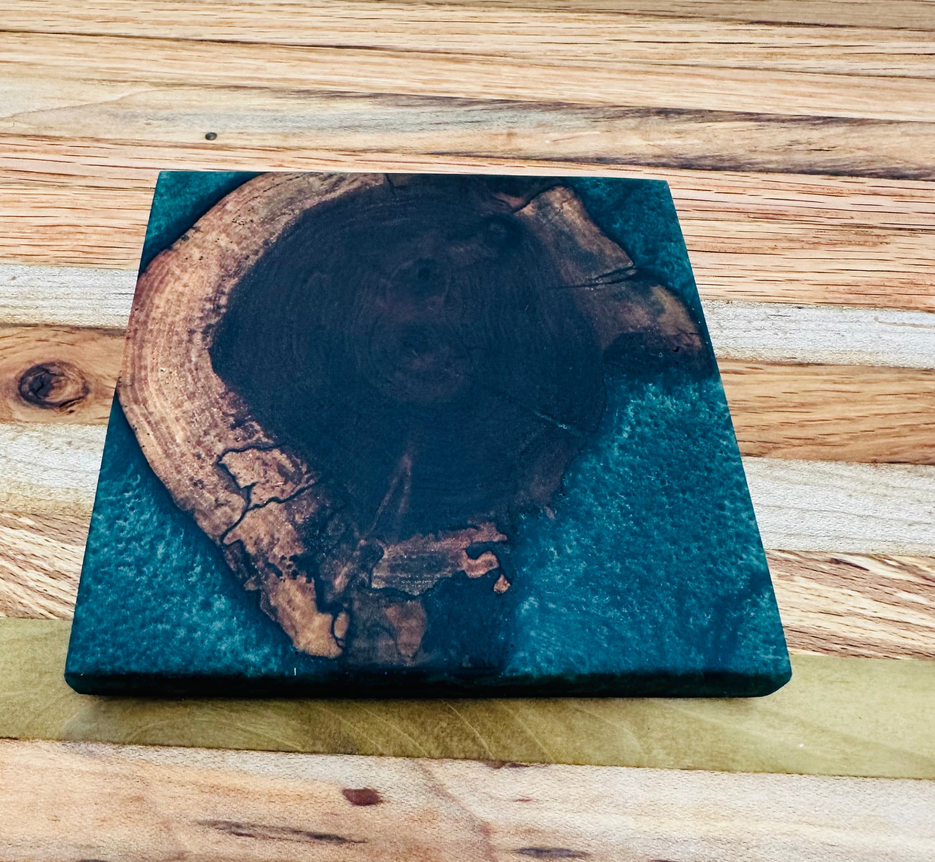 End Grain Black Walnut and Resin Coasters - Set of 4