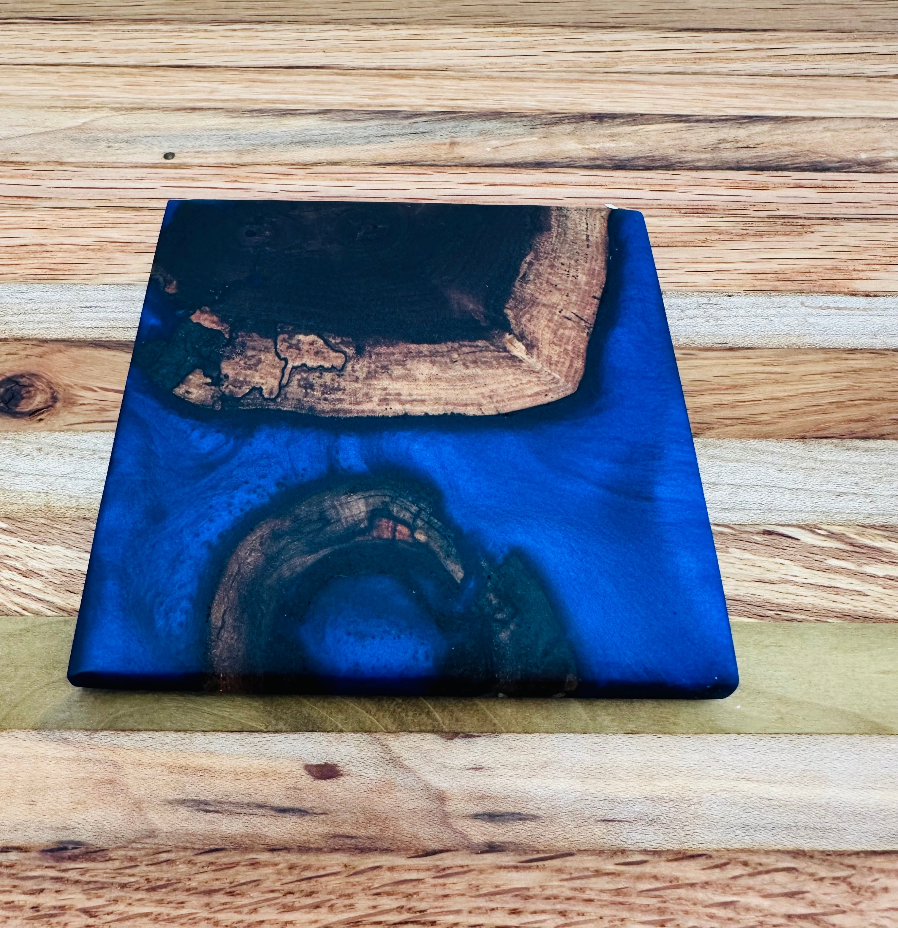 End Grain Black Walnut and Resin Coasters - Set of 4