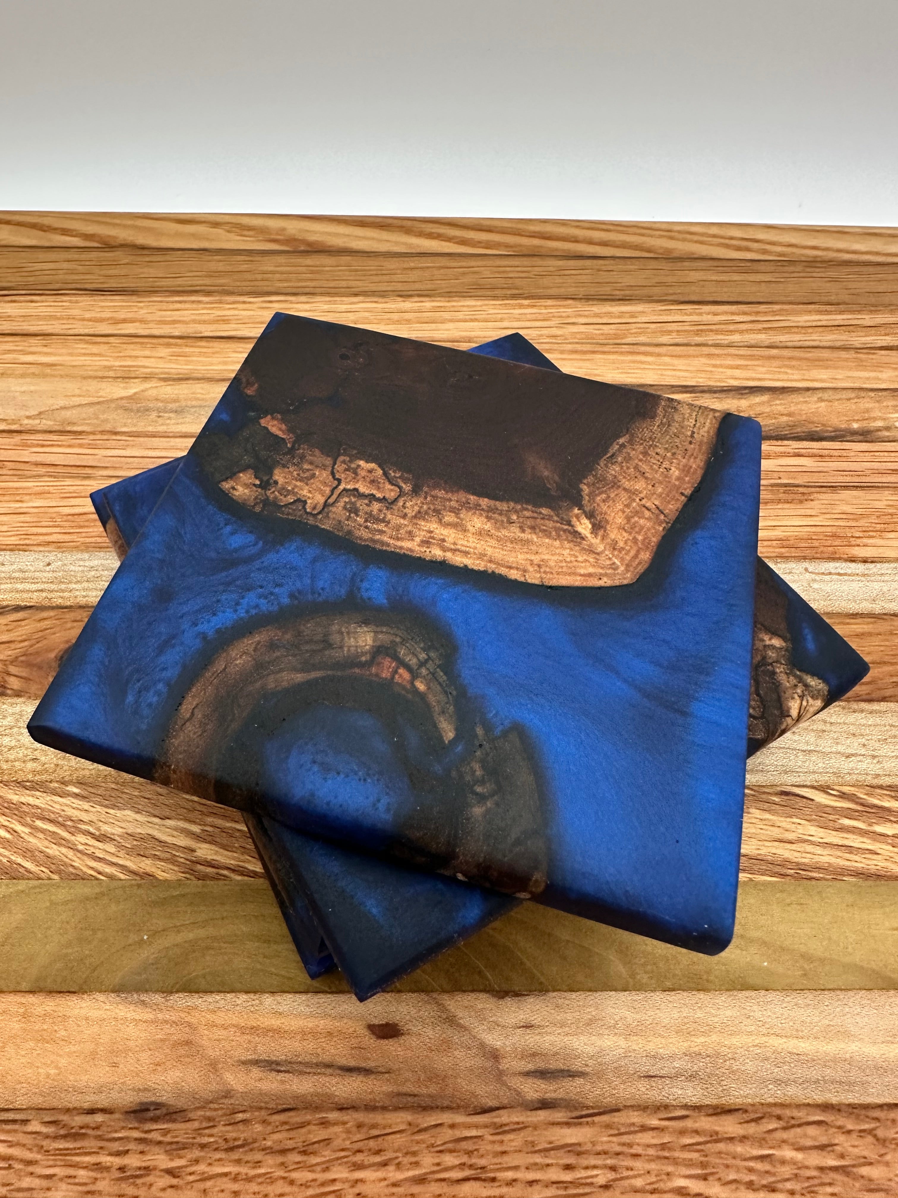 End Grain Black Walnut and Resin Coasters - Set of 4