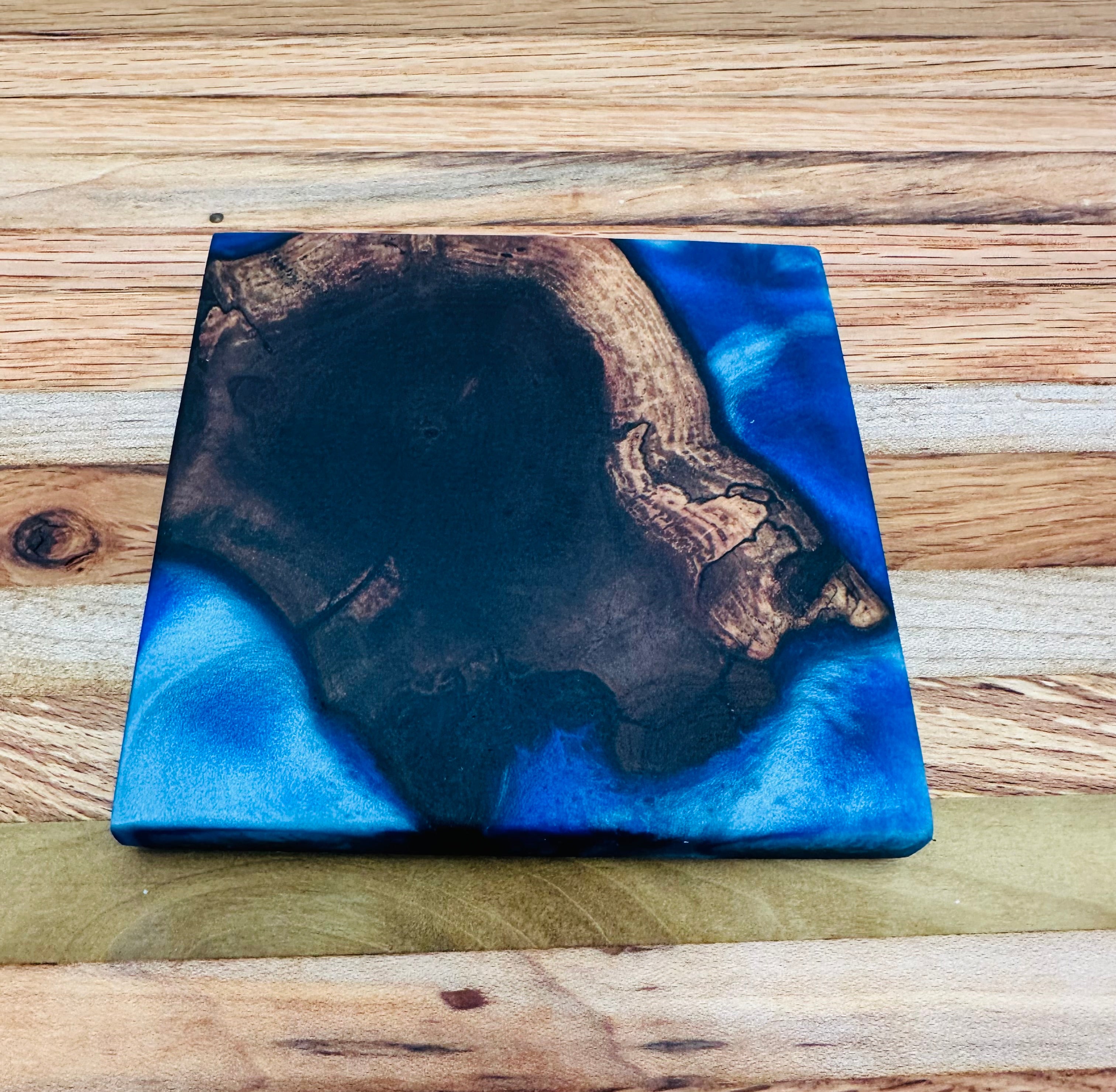 End Grain Black Walnut and Resin Coasters - Set of 4