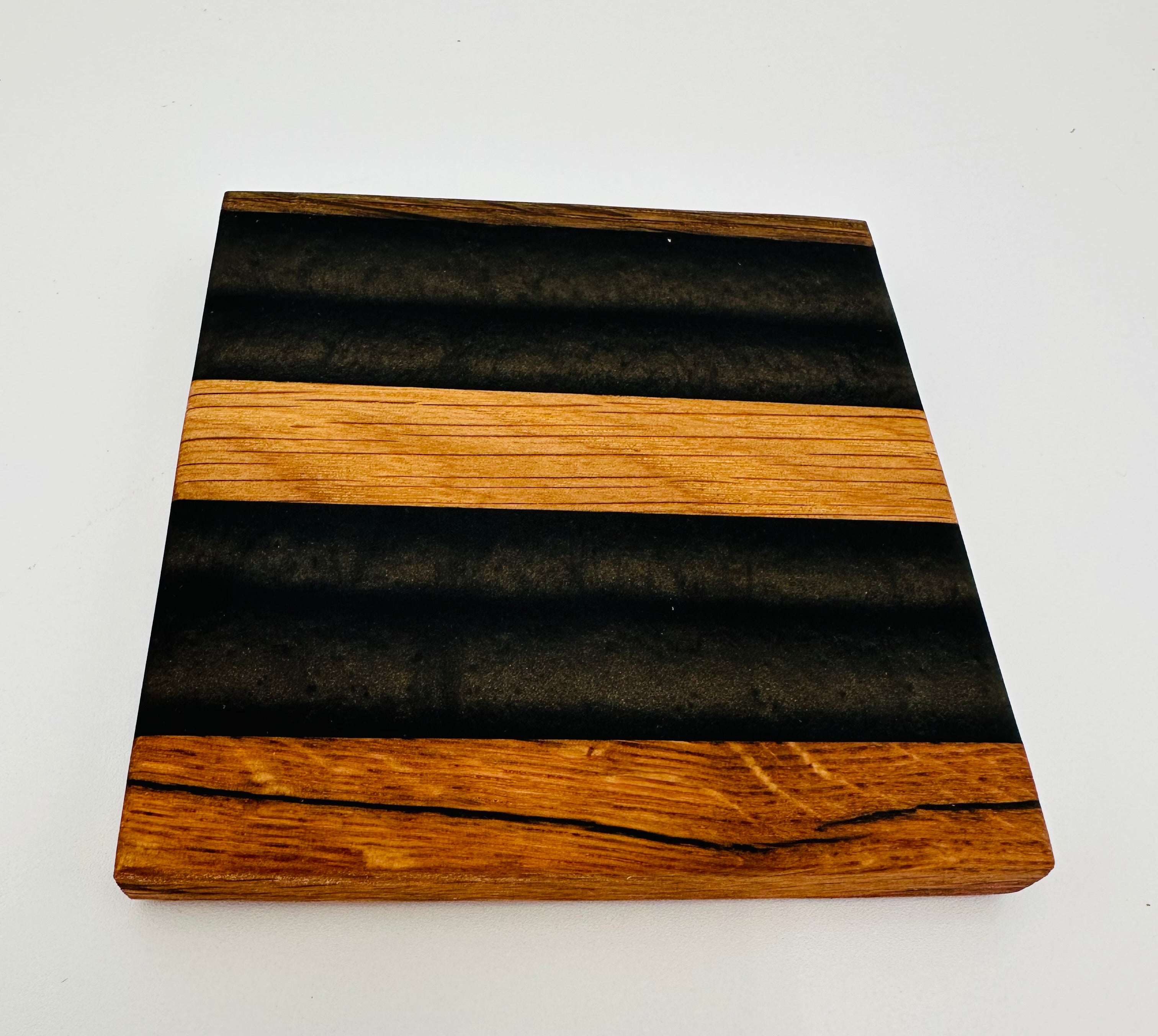 Tobacco Stick Resin Coasters - Rustic Modern Set of 4