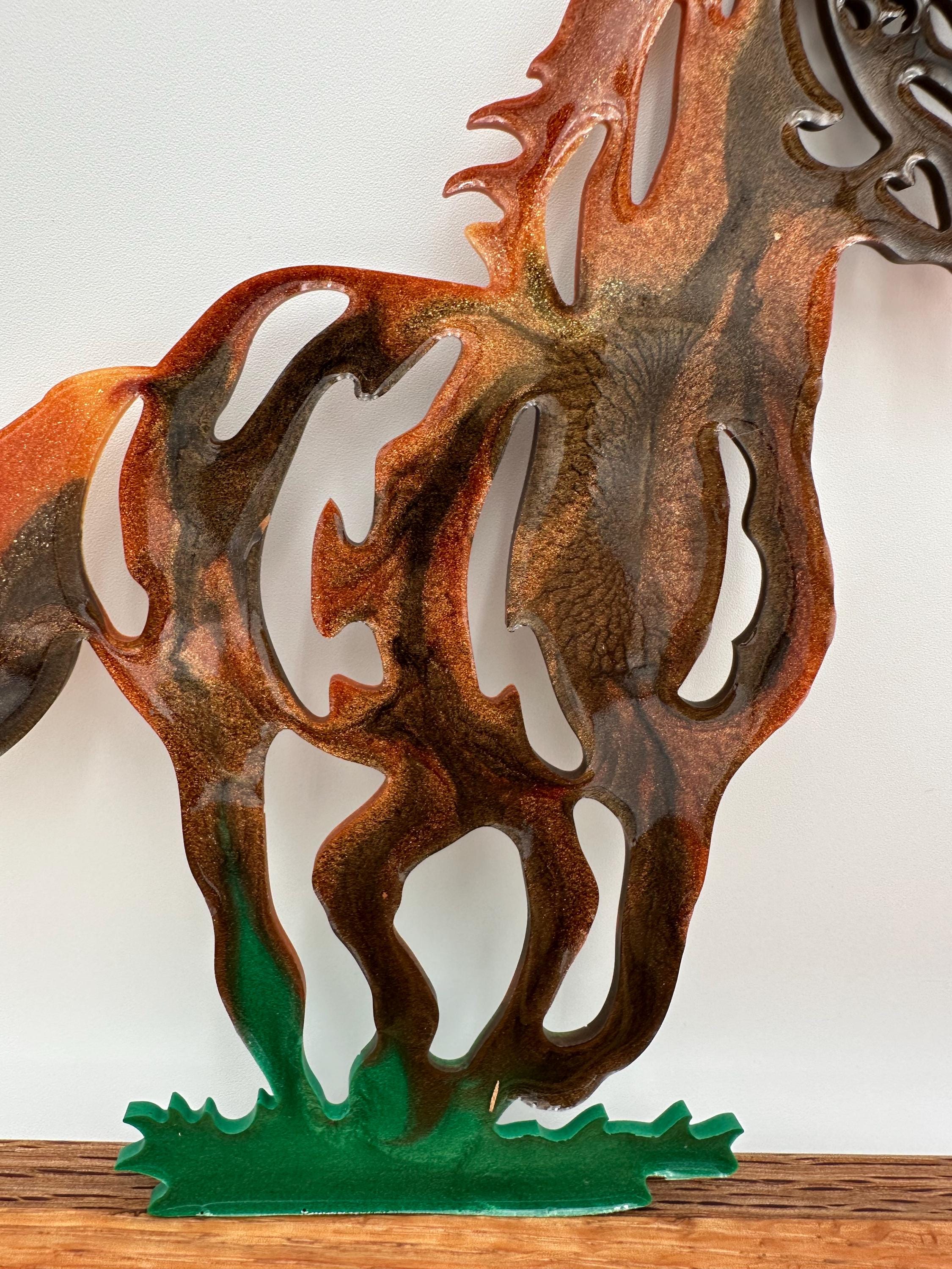 Handmade Resin Horse Wall Art