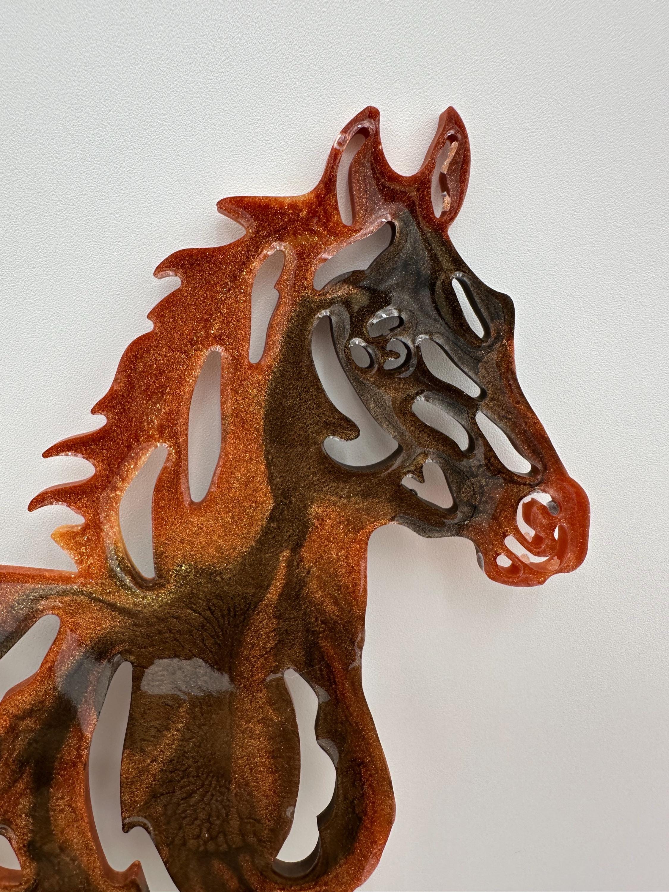 Handmade Resin Horse Wall Art