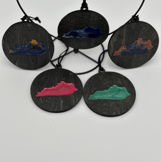 Handmade Wood and Resin Kentucky Ornament