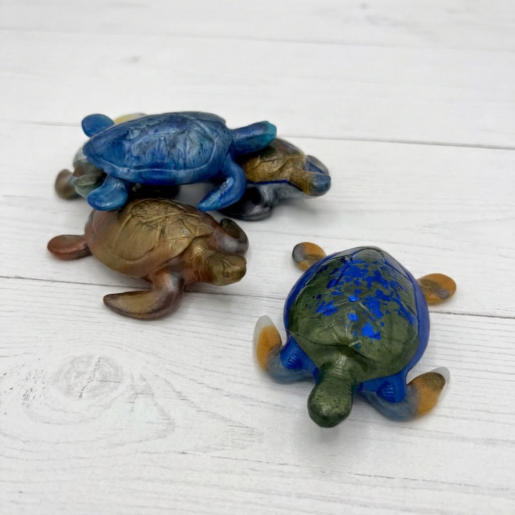 Hand-Poured Resin Art Sea Turtle Figurine