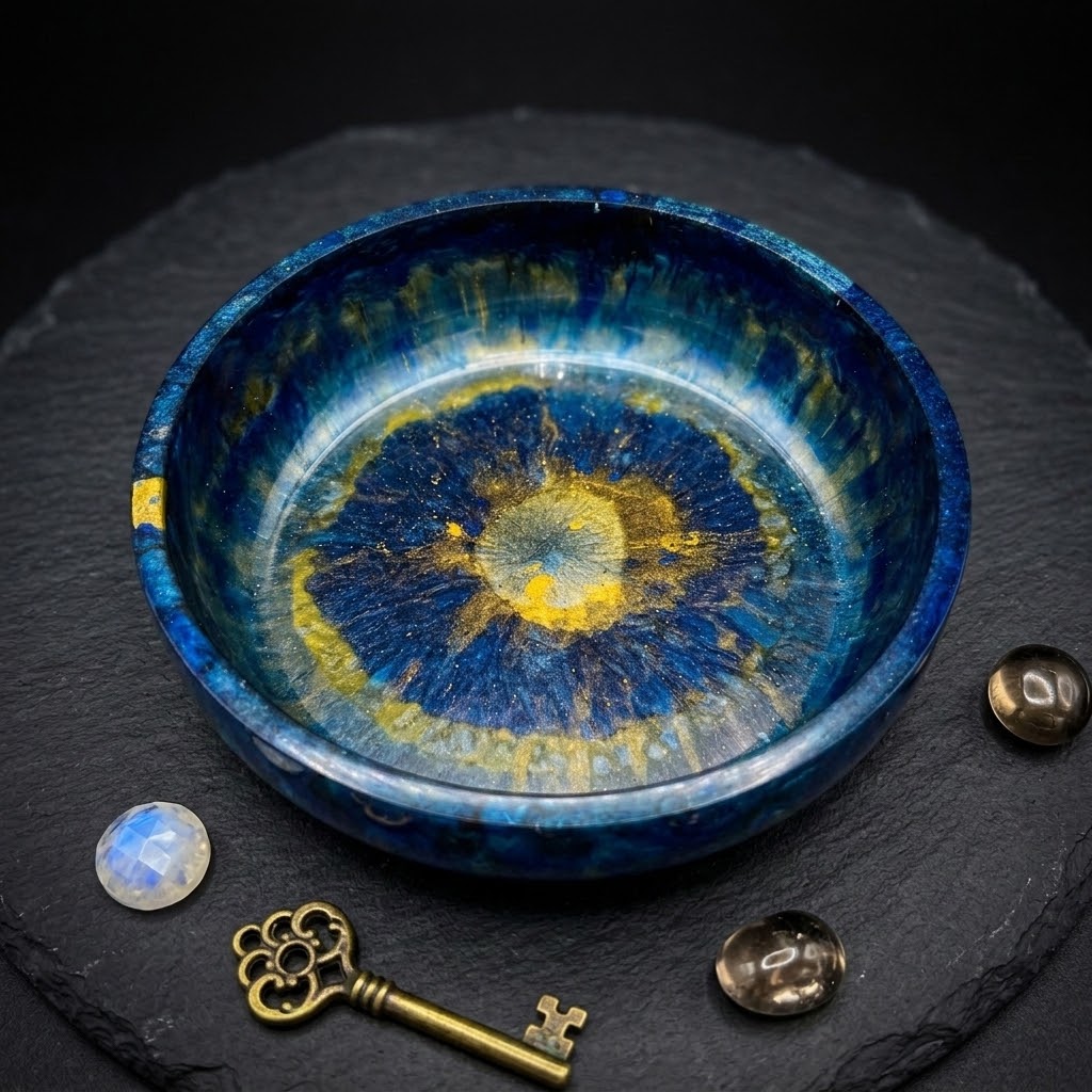 Handcrafted Swirled Epoxy Resin Decorative Catch-All Bowl (tray / trinket dish)